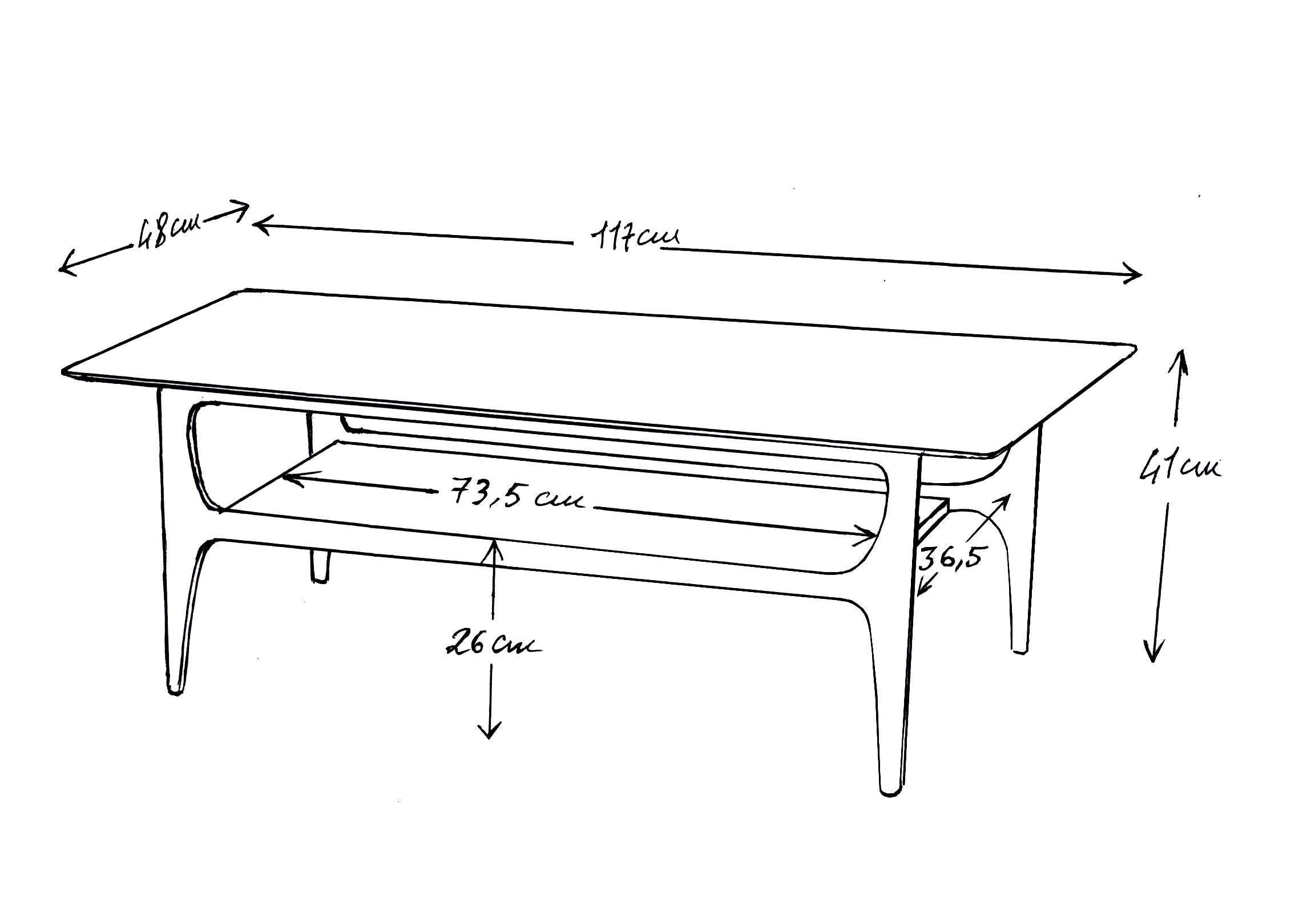 Table basse en noyer Hector - Ligne Mid-Century