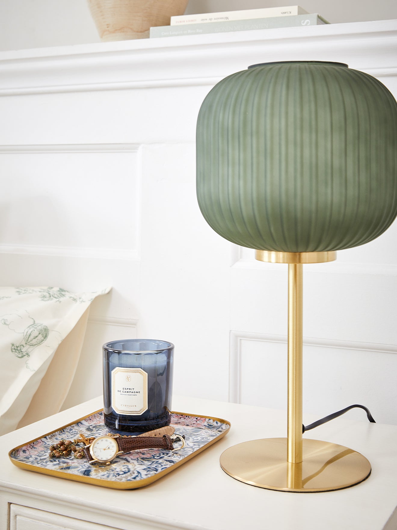 Lampe métal et verre strié