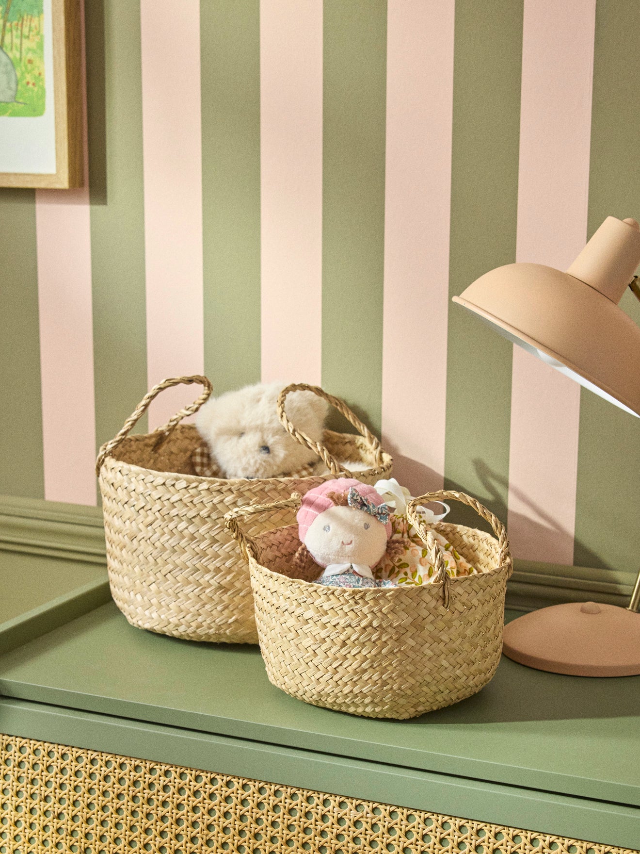 Panier en rotin par lot de 2