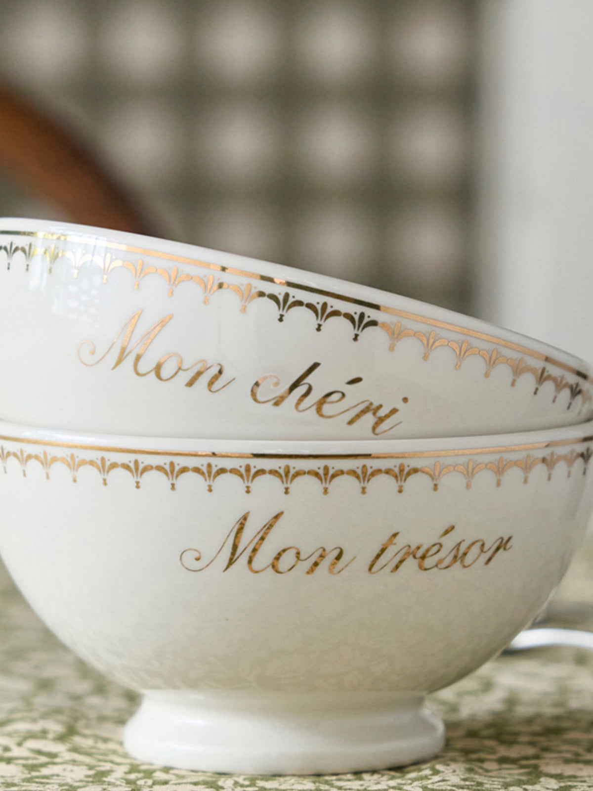 Bol en porcelaine "Mon chéri" + "Mon trésor" par lot de 2
