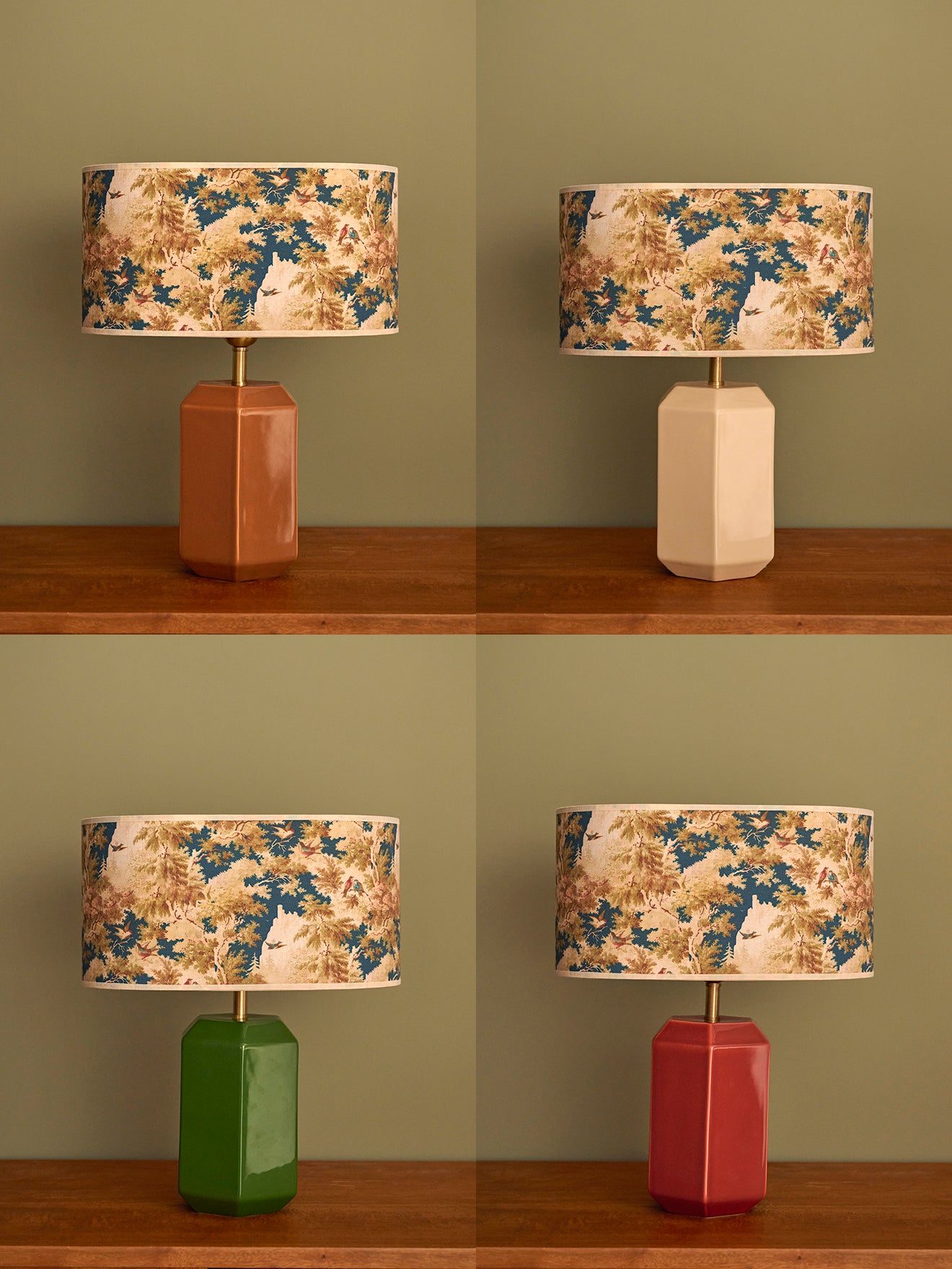 Abat-jour ovale imprimé fleuri - petit modèle Victoire