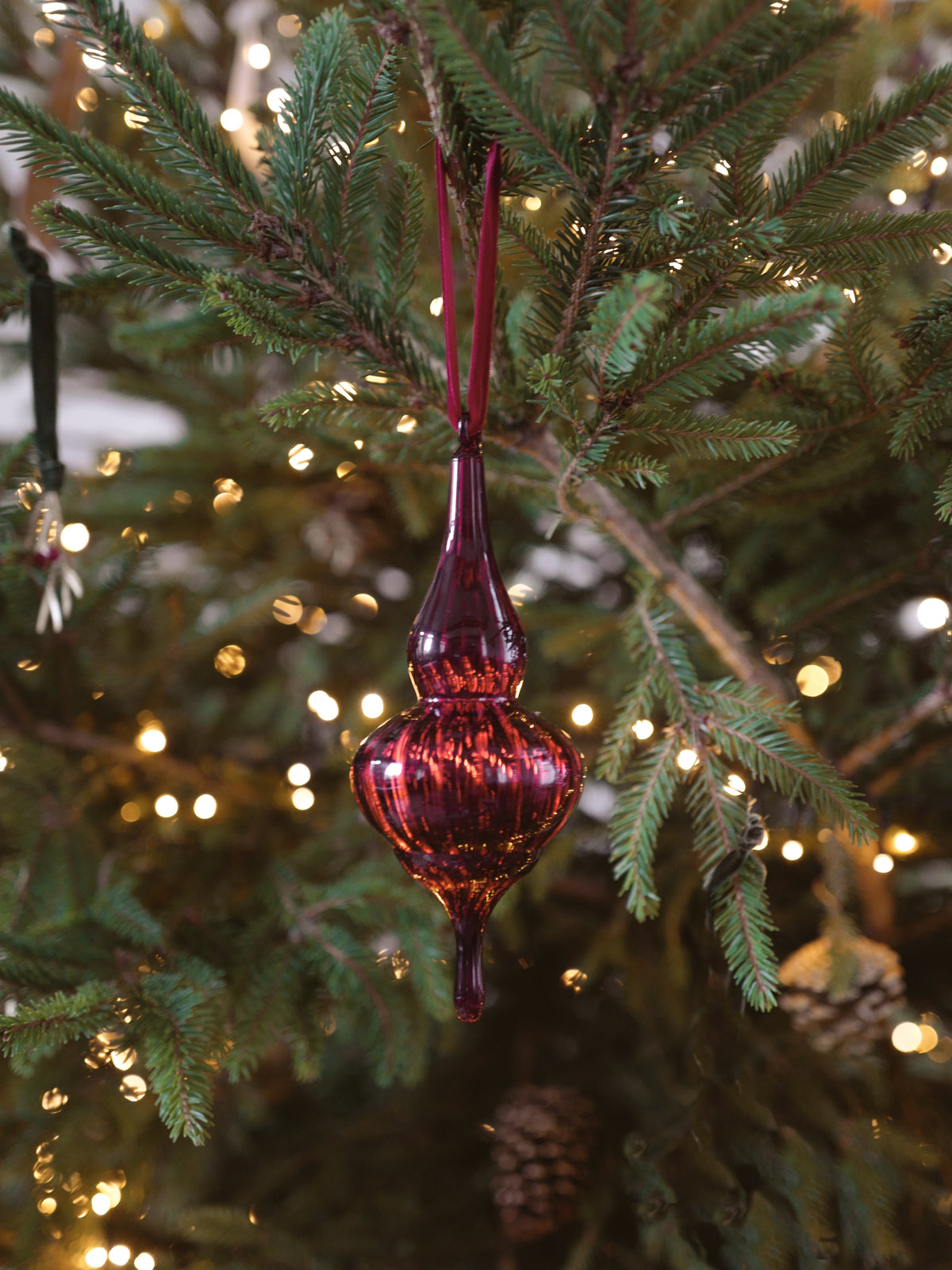 Décoration de sapin "goutte" en verre par lot de 3