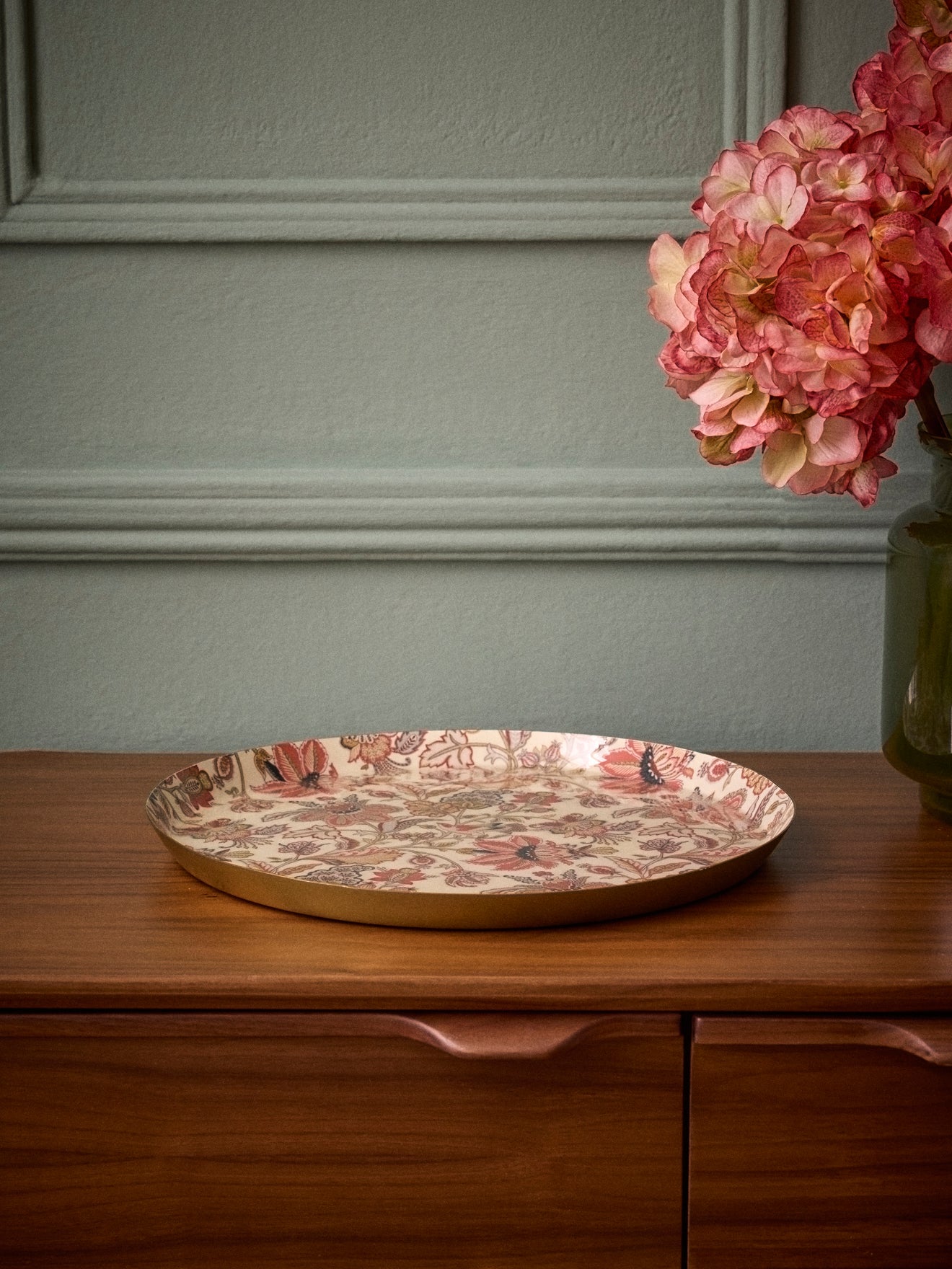 Plateau émaillé rond "Perse"