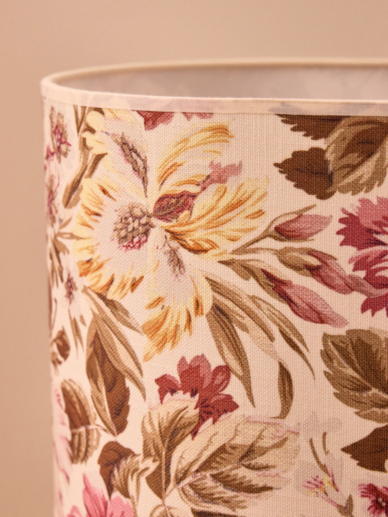 Abat-jour ovale imprimé fleuri - Grand modèle Victoire