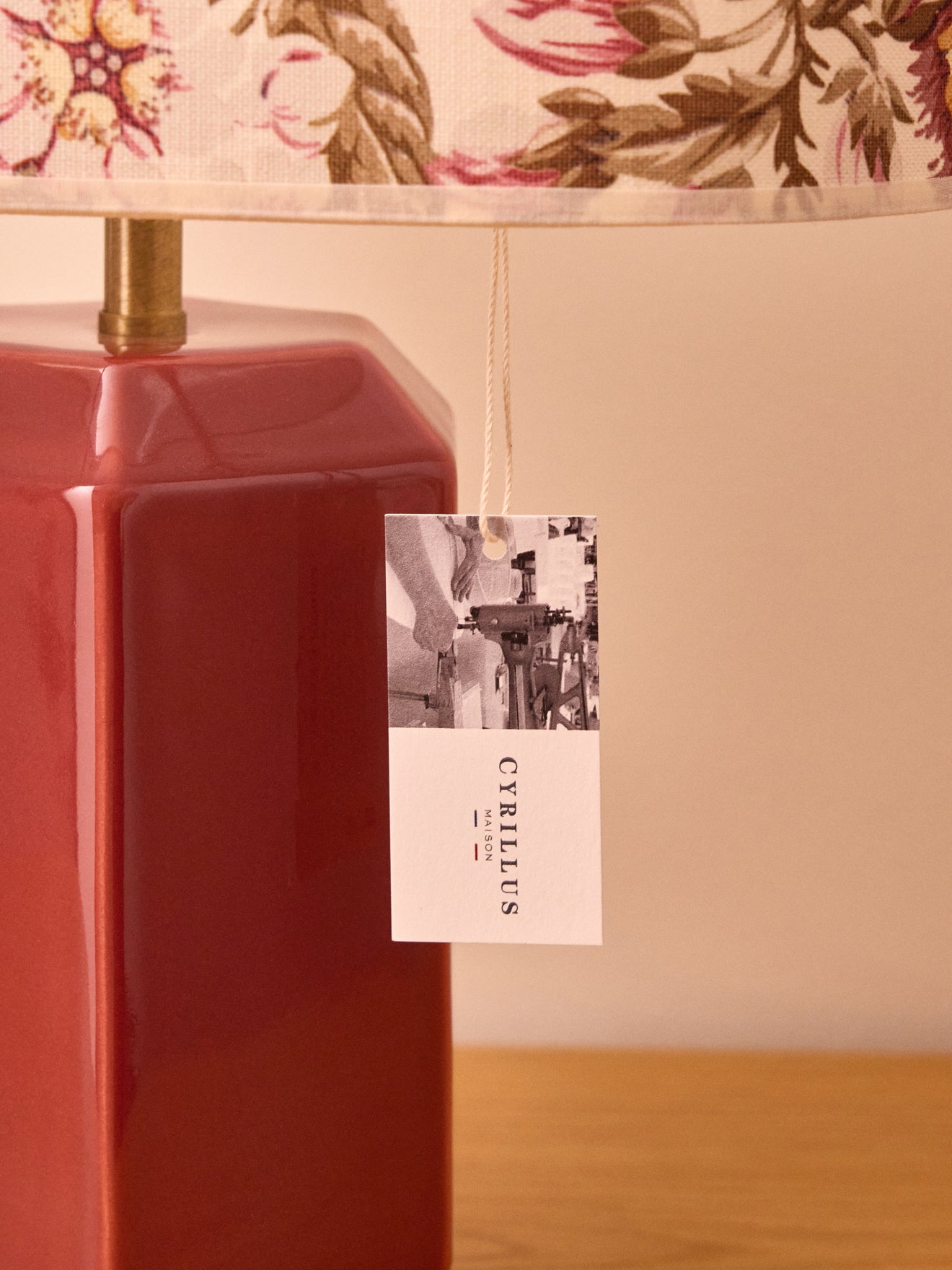 Abat-jour ovale imprimé fleurie - Petit modèle Olympe