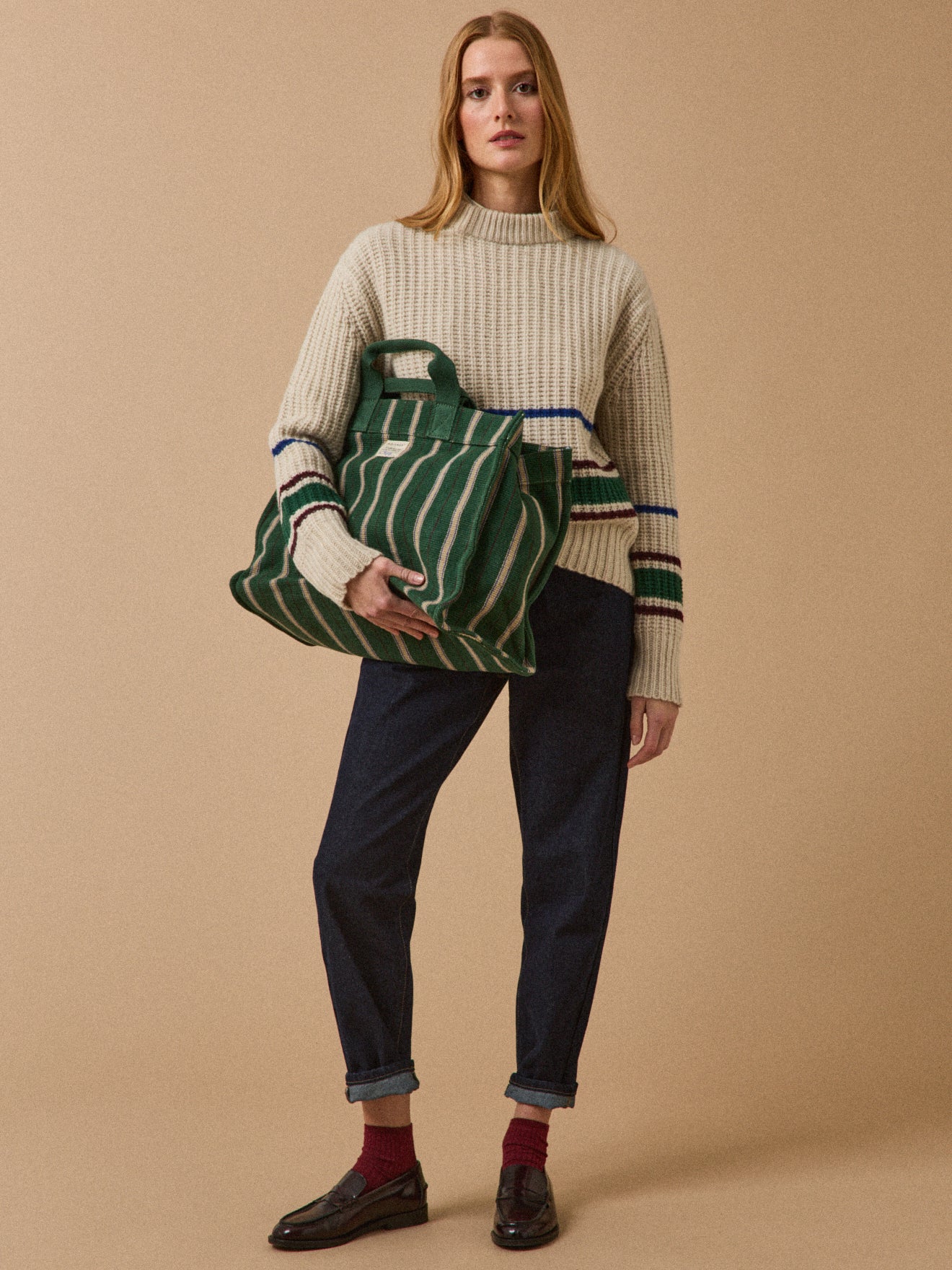 Maxi cabas rayé - Collaboration Moismont x Cyrillus