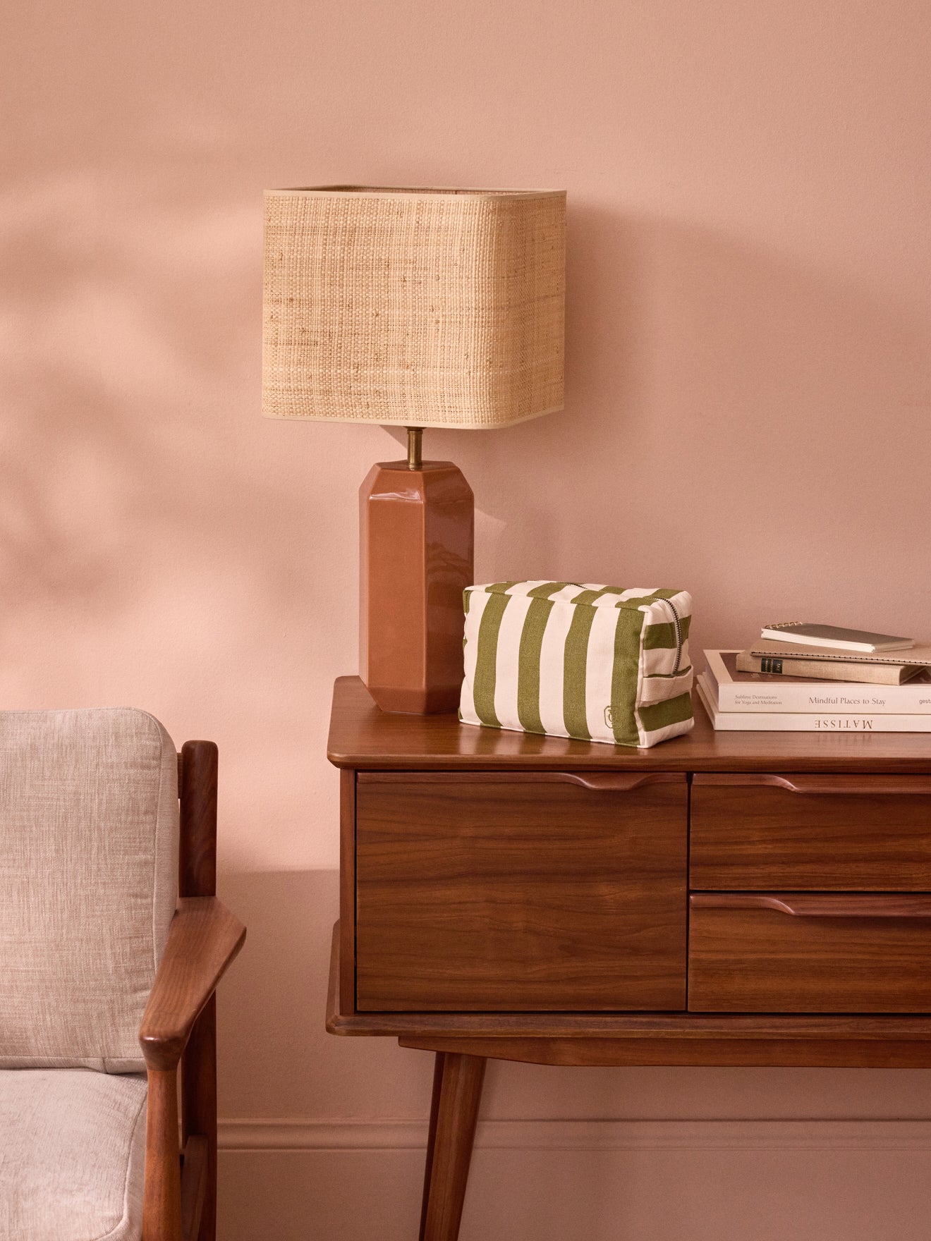 Trousse en toile rayée