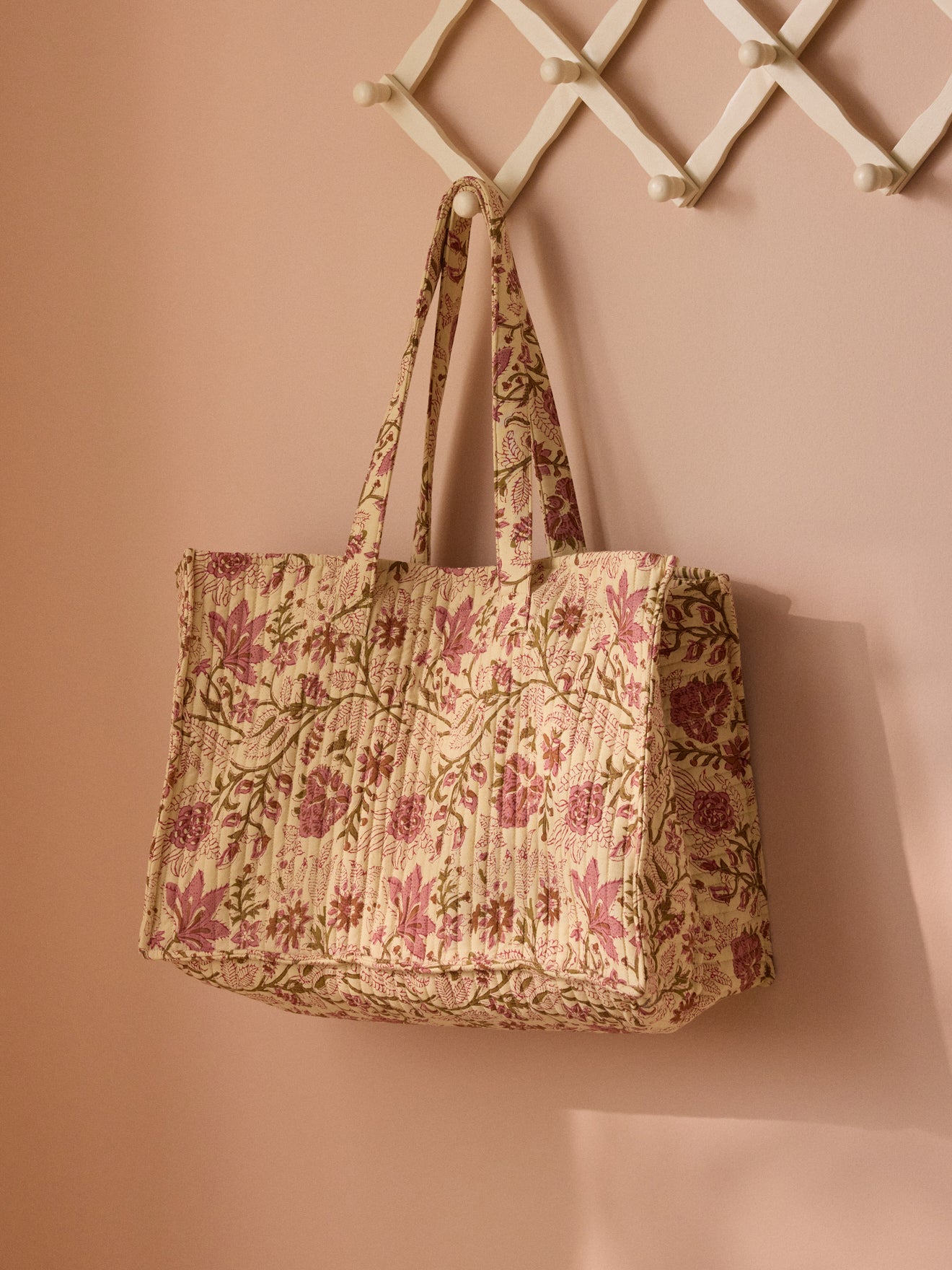 Sac cabas matelassé imprimé indien