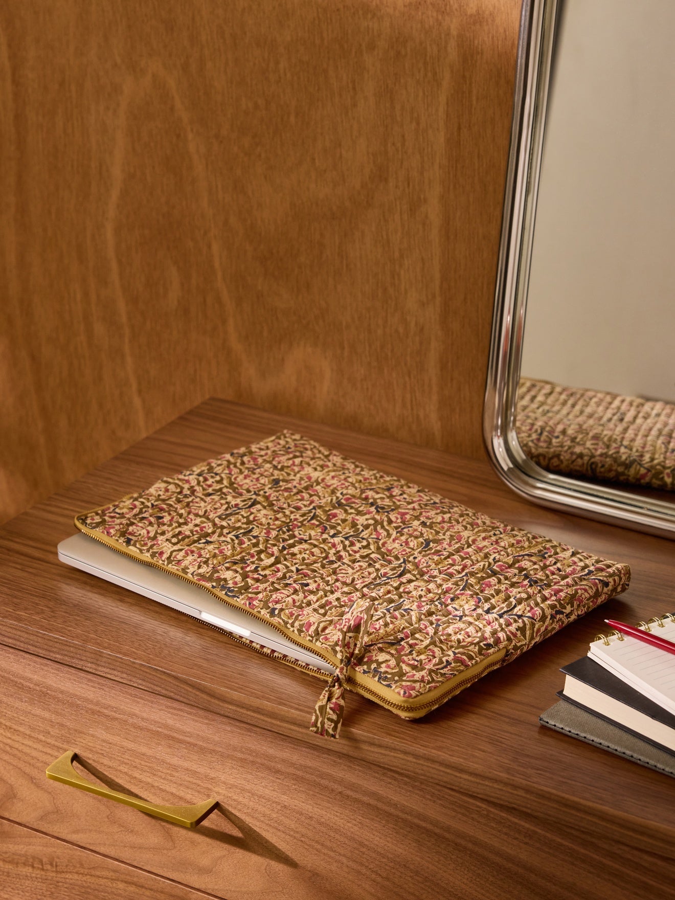Pochette ordinateur imprimé indien Fleurs Agra