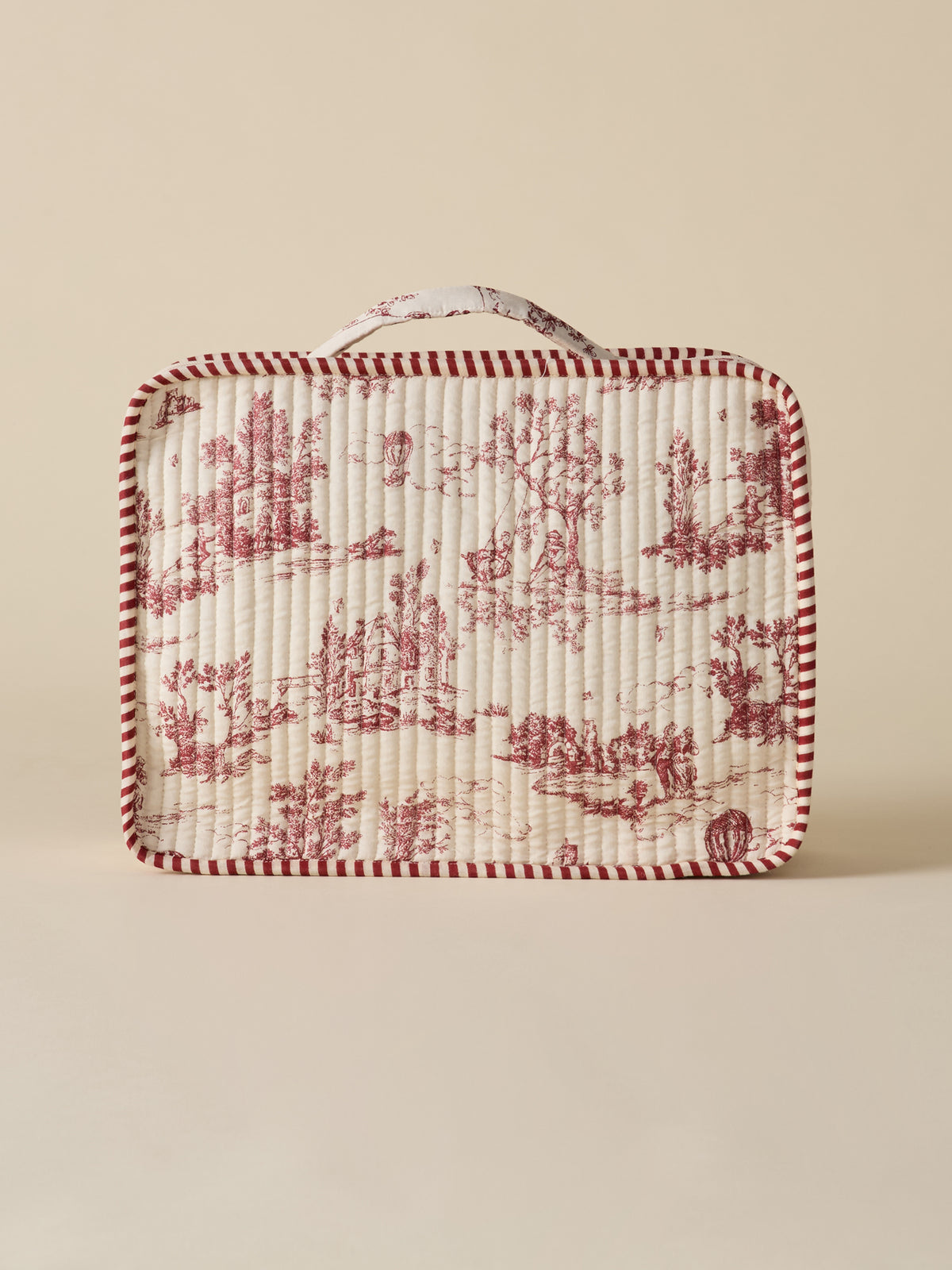 Valisette matelassée esprit toile de Jouy