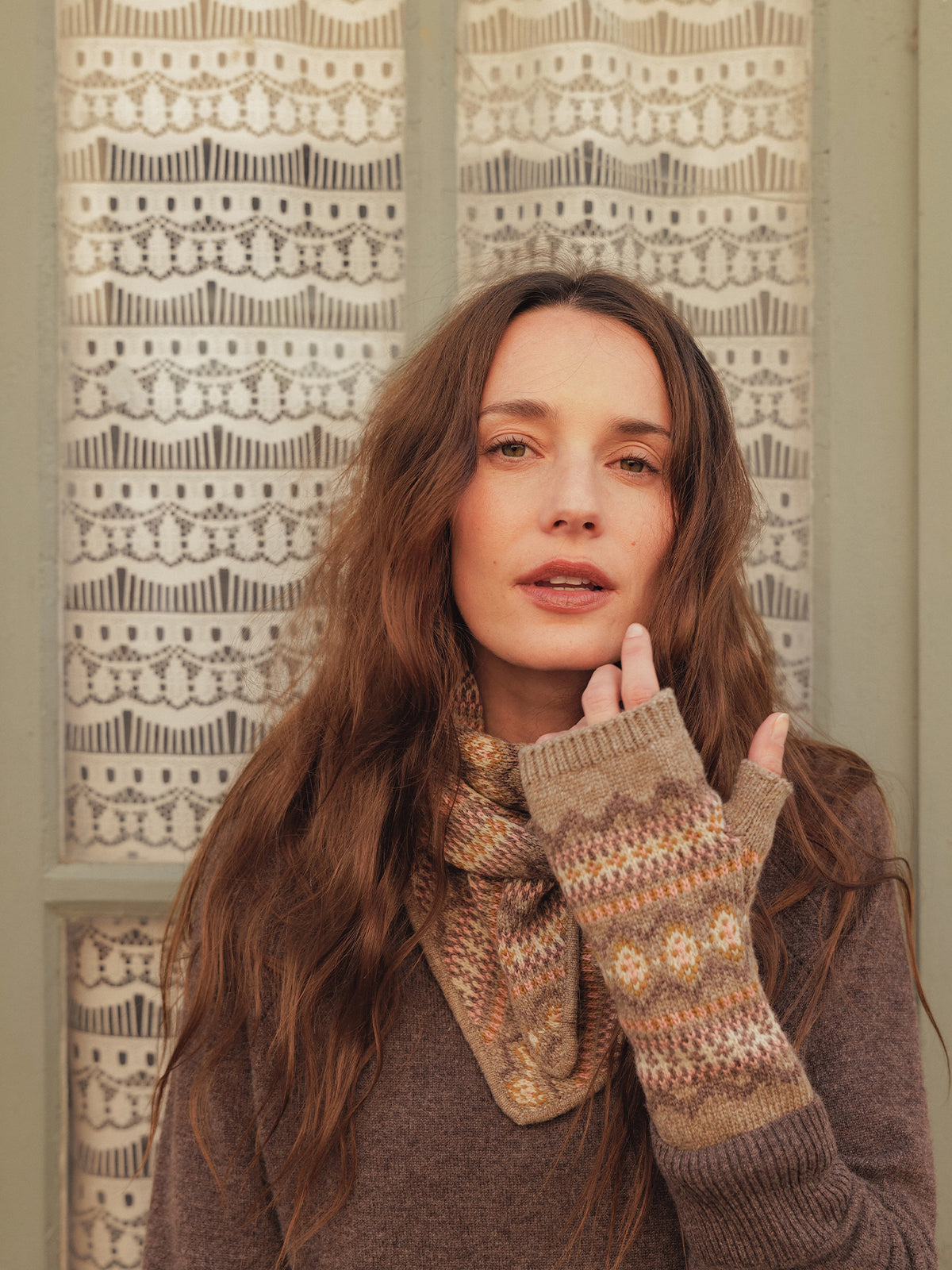 Mitaines jacquard femme