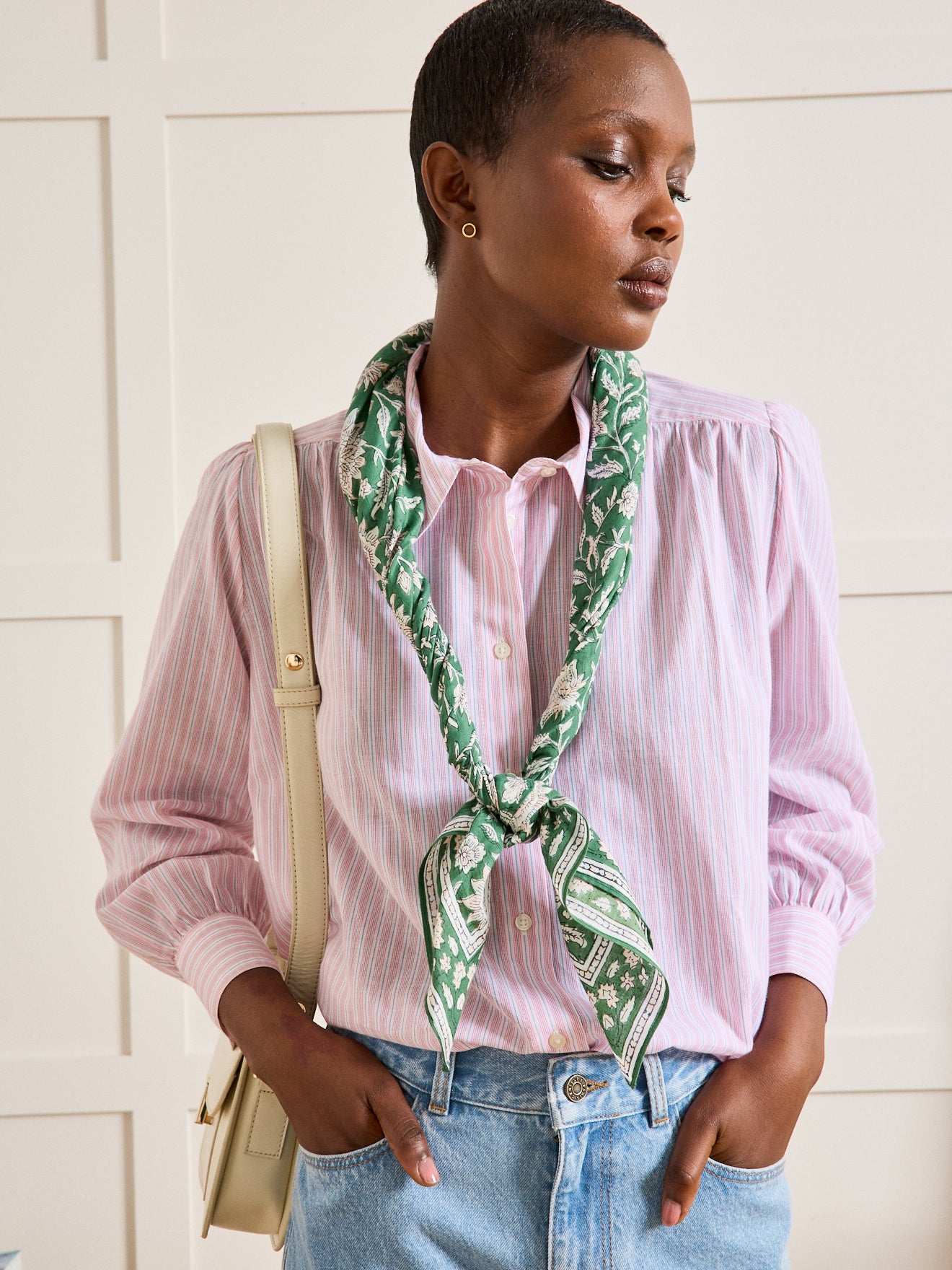 Foulard étole imprimé fleuri femme