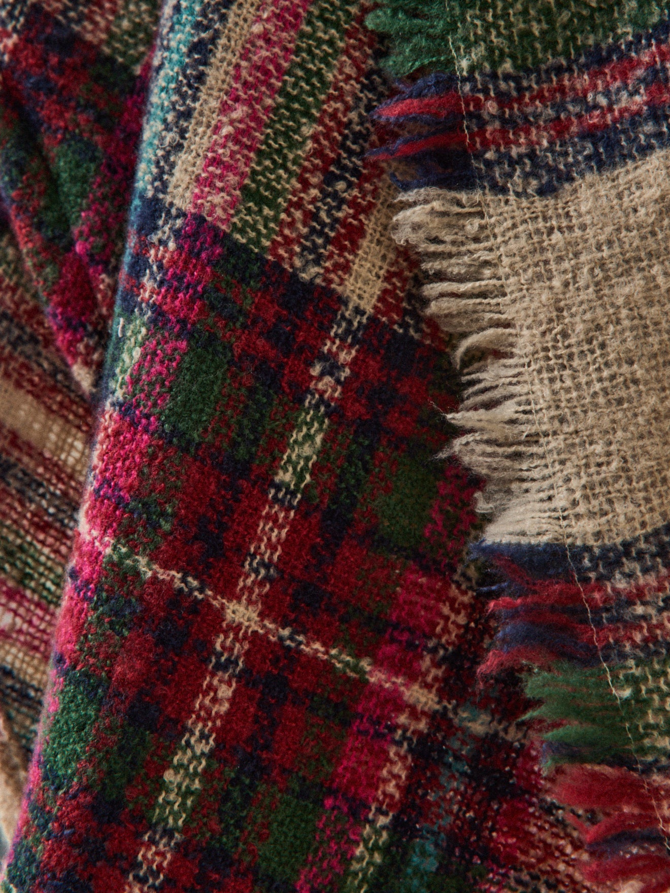 Écharpe triangle carreaux adulte