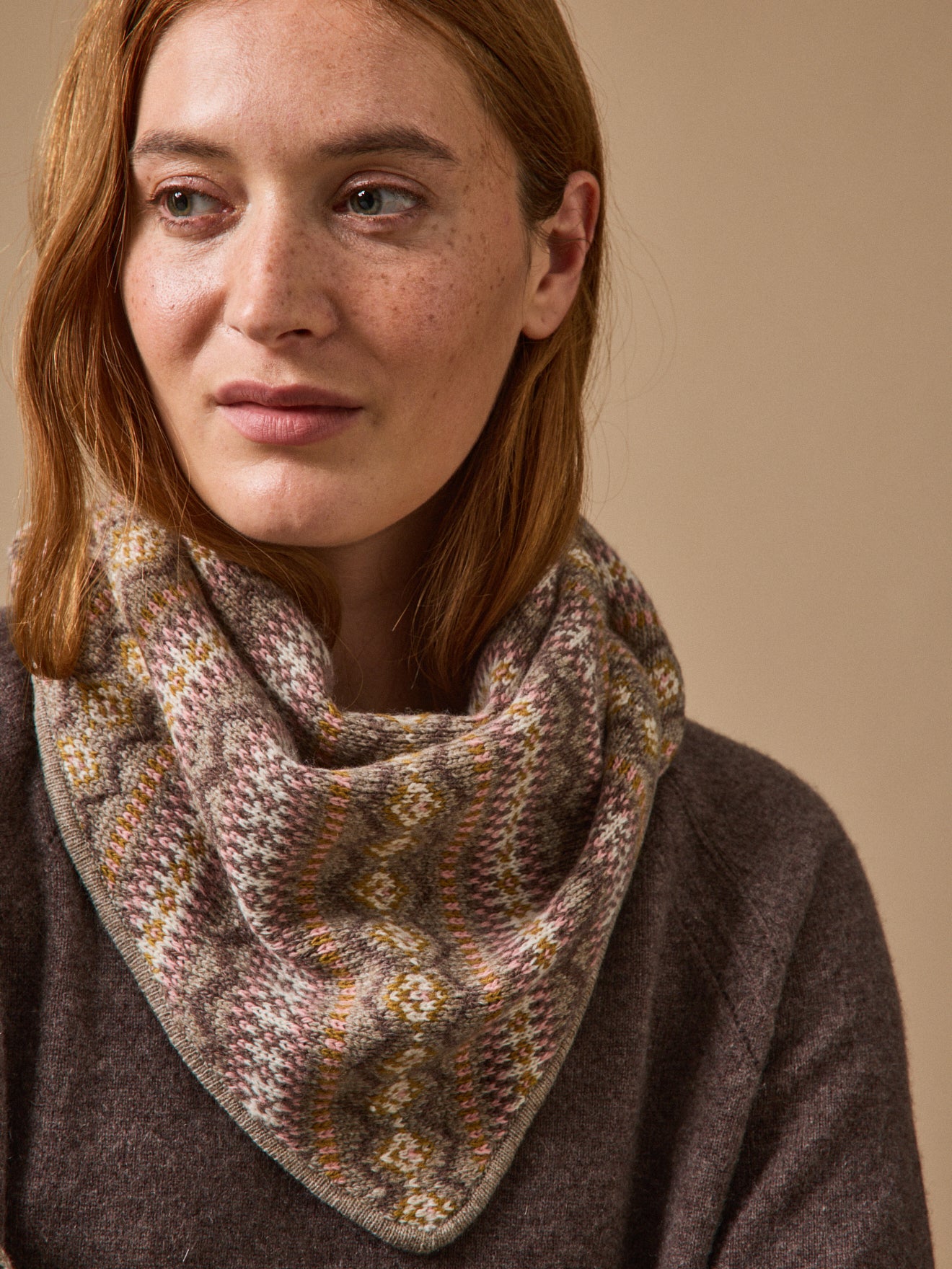 Écharpe triangle jacquard adulte