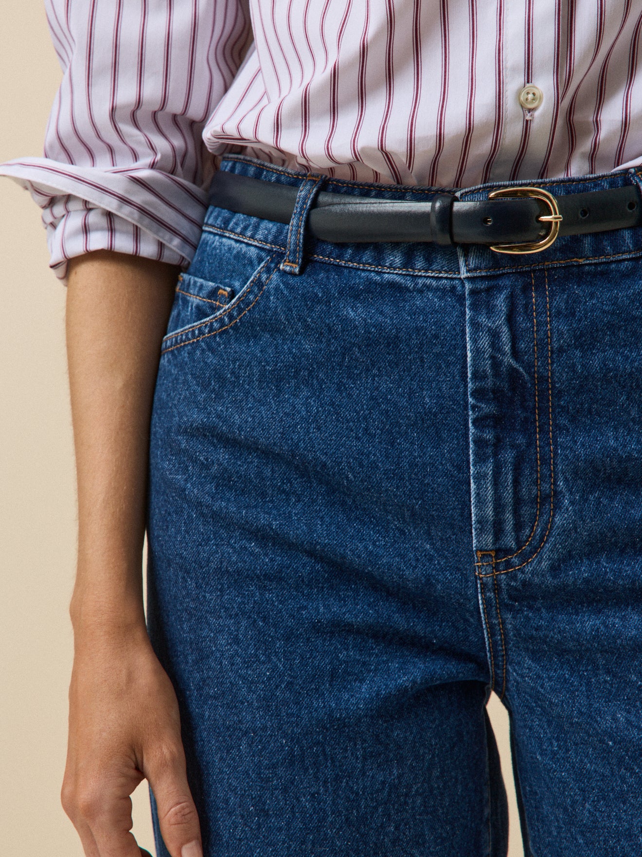 Ceinture AL Cuir Bleu Azur, Surpiqûres Blanches • Alexandra Ledermann Sportswear Ceinture AL Cuir Bleu Azur, Surpiqûres Blanches • Alexandra Ledermann Sportswear