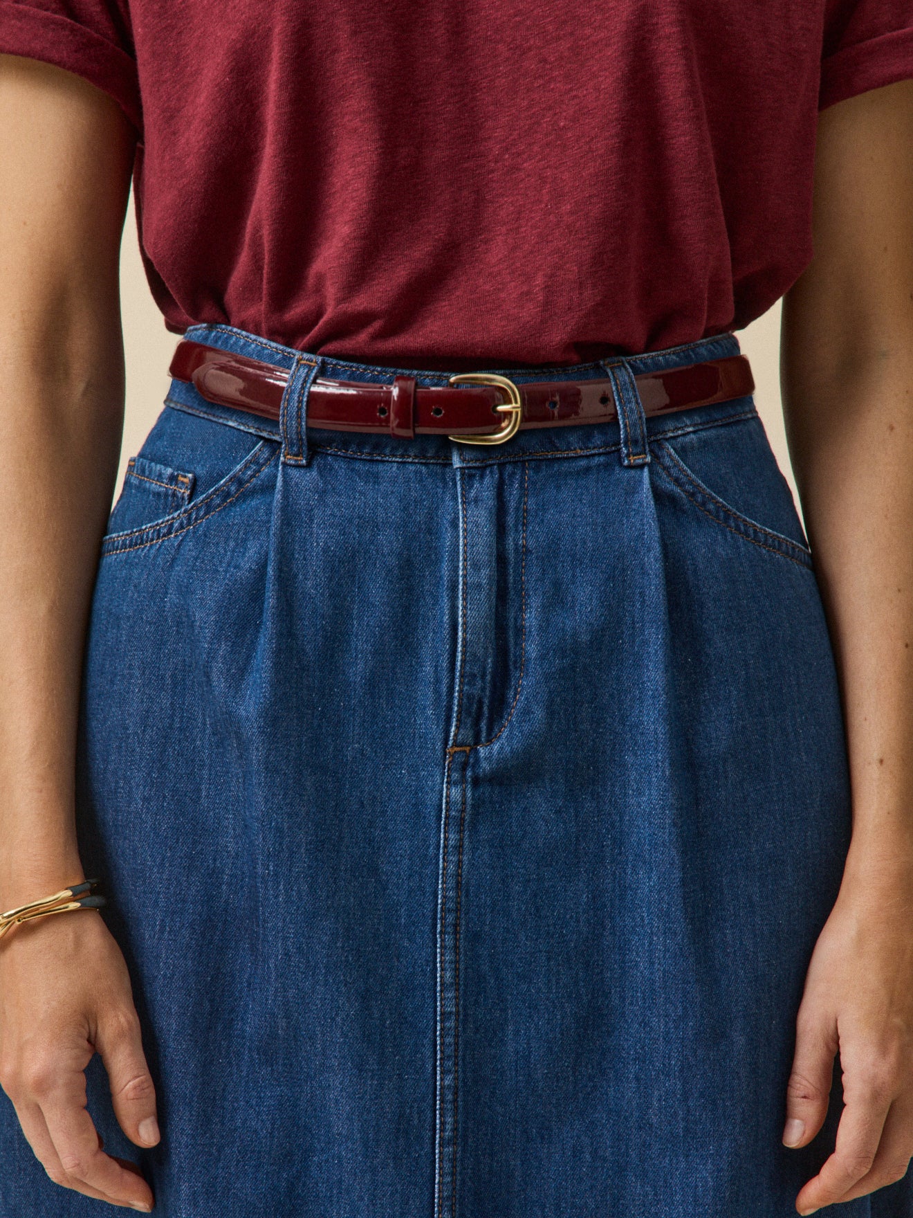 Ceinture fine cuir femme