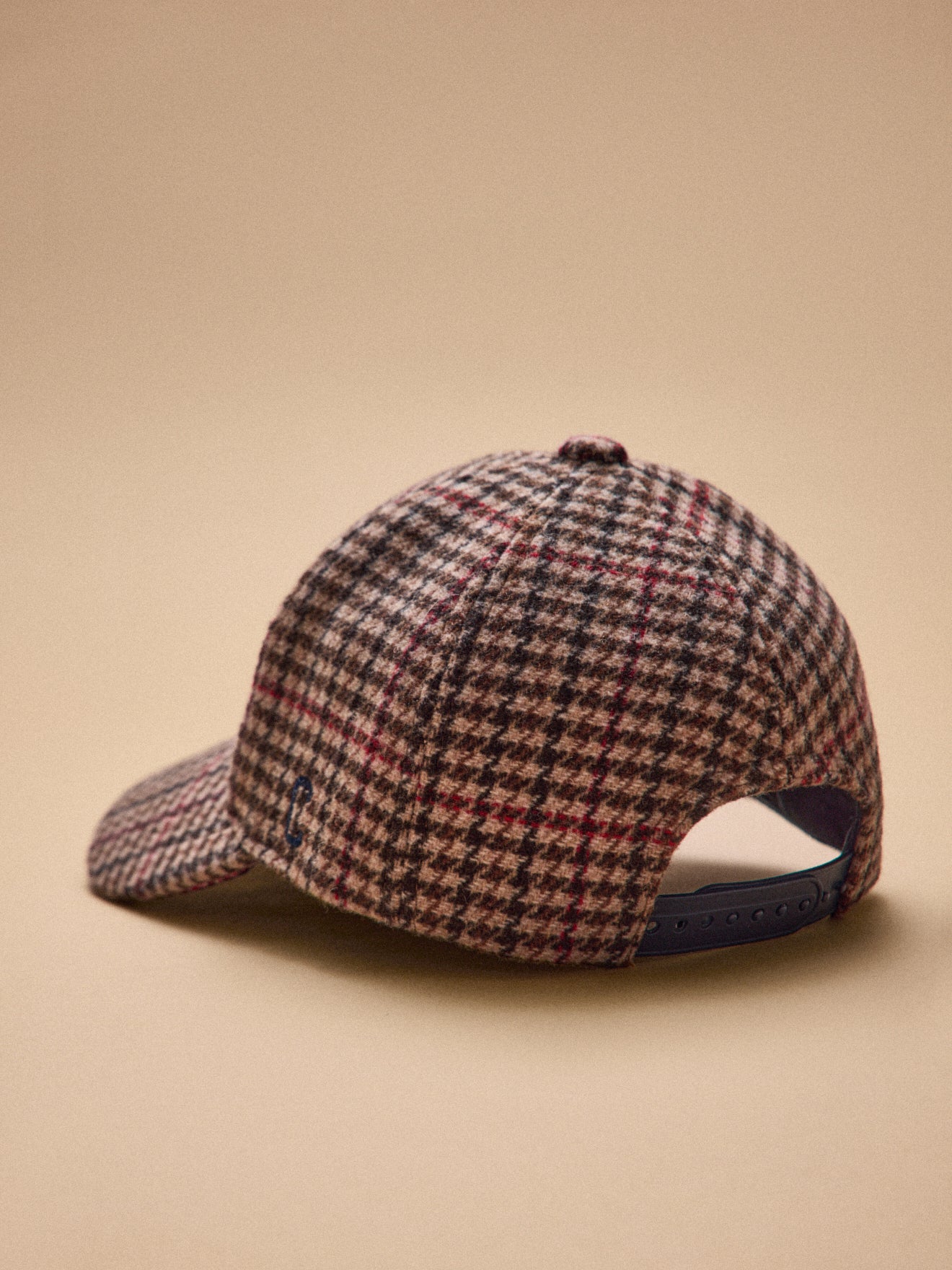 Casquette lainage pied-de-poule femme