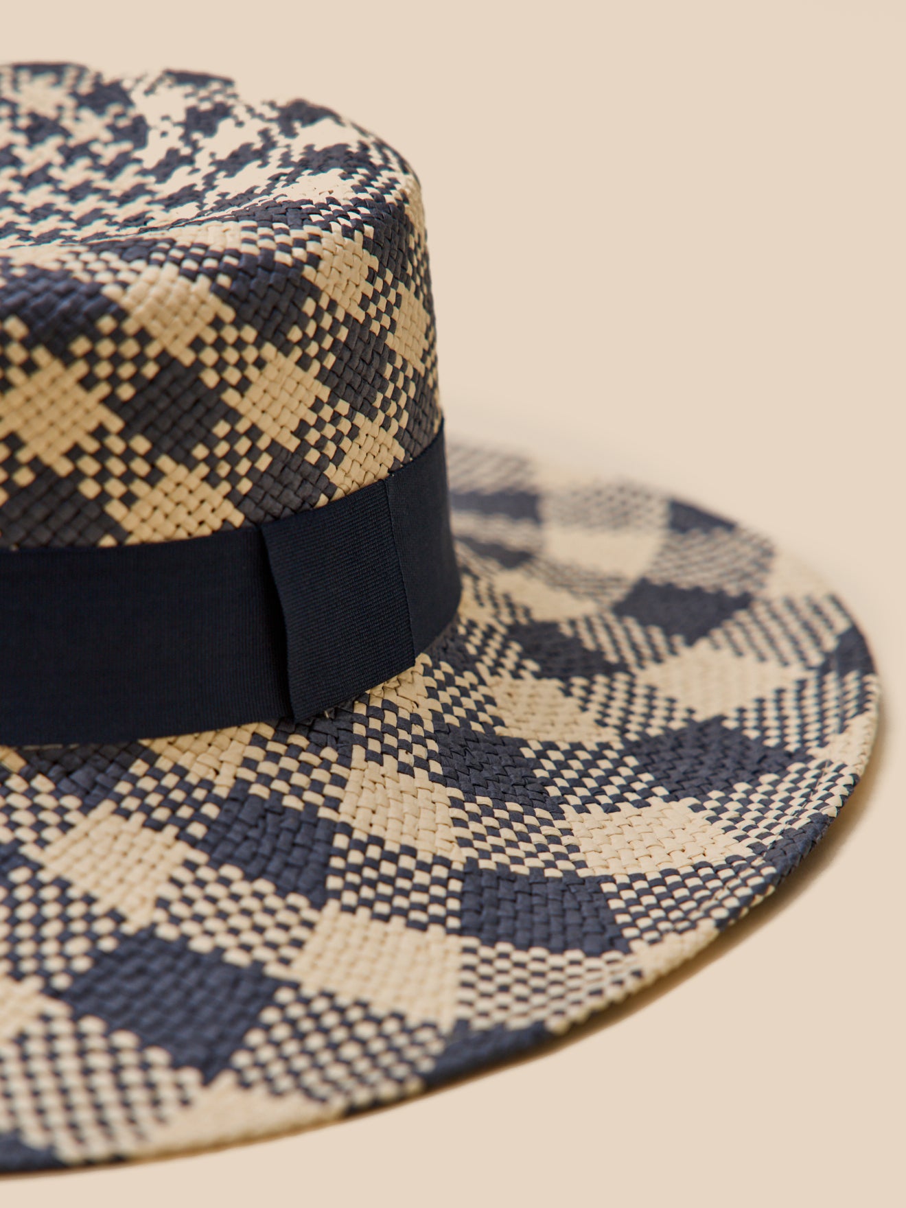 Chapeau de paille bicolore femme