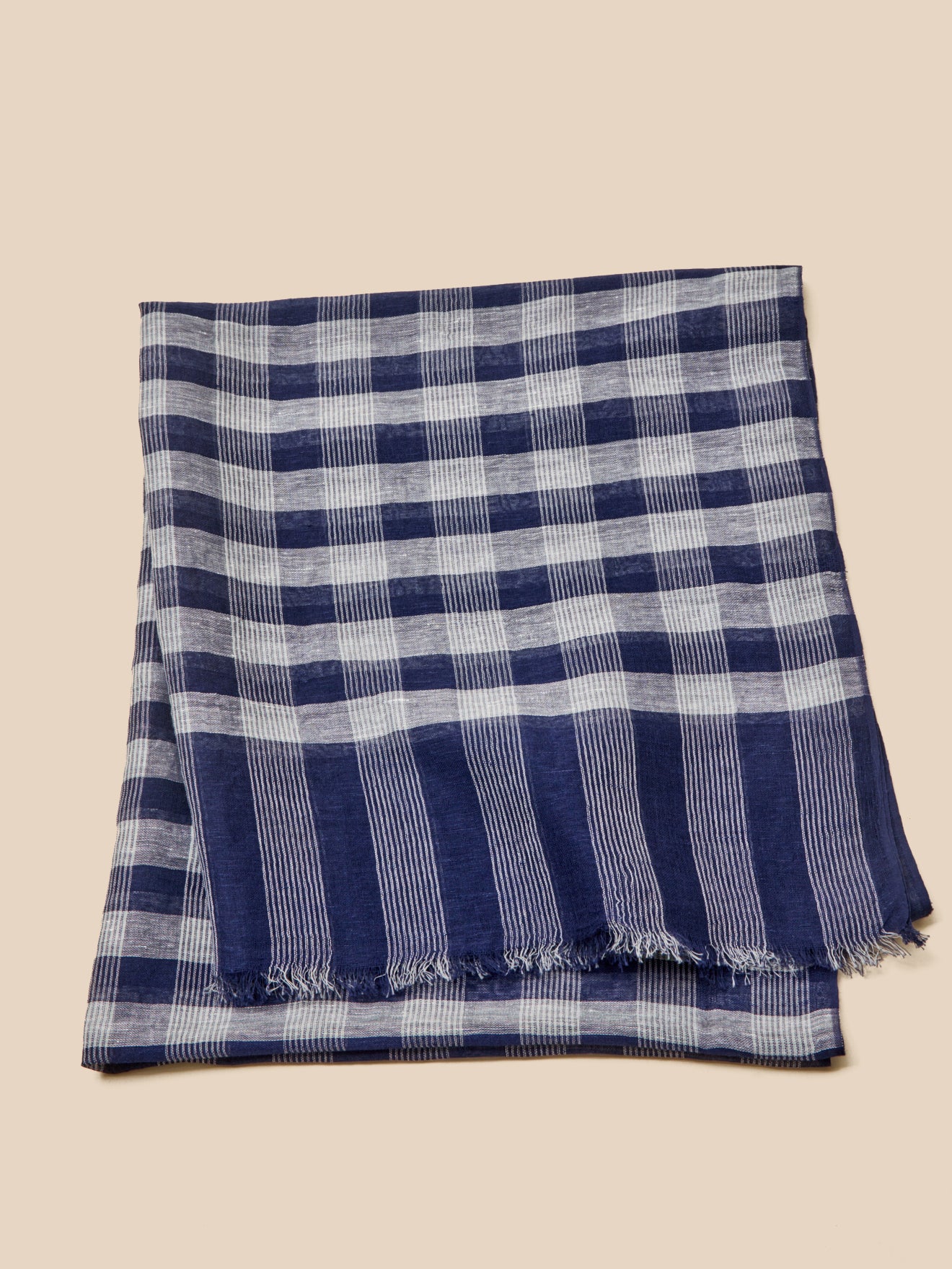 Chèche vichy lin et coton adulte