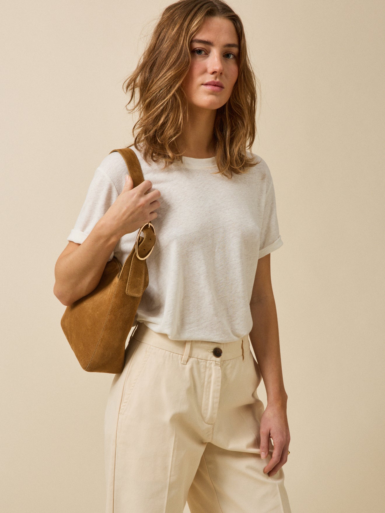 Sac besace femme cuir velours - Collection Maroquinerie Cyrillus