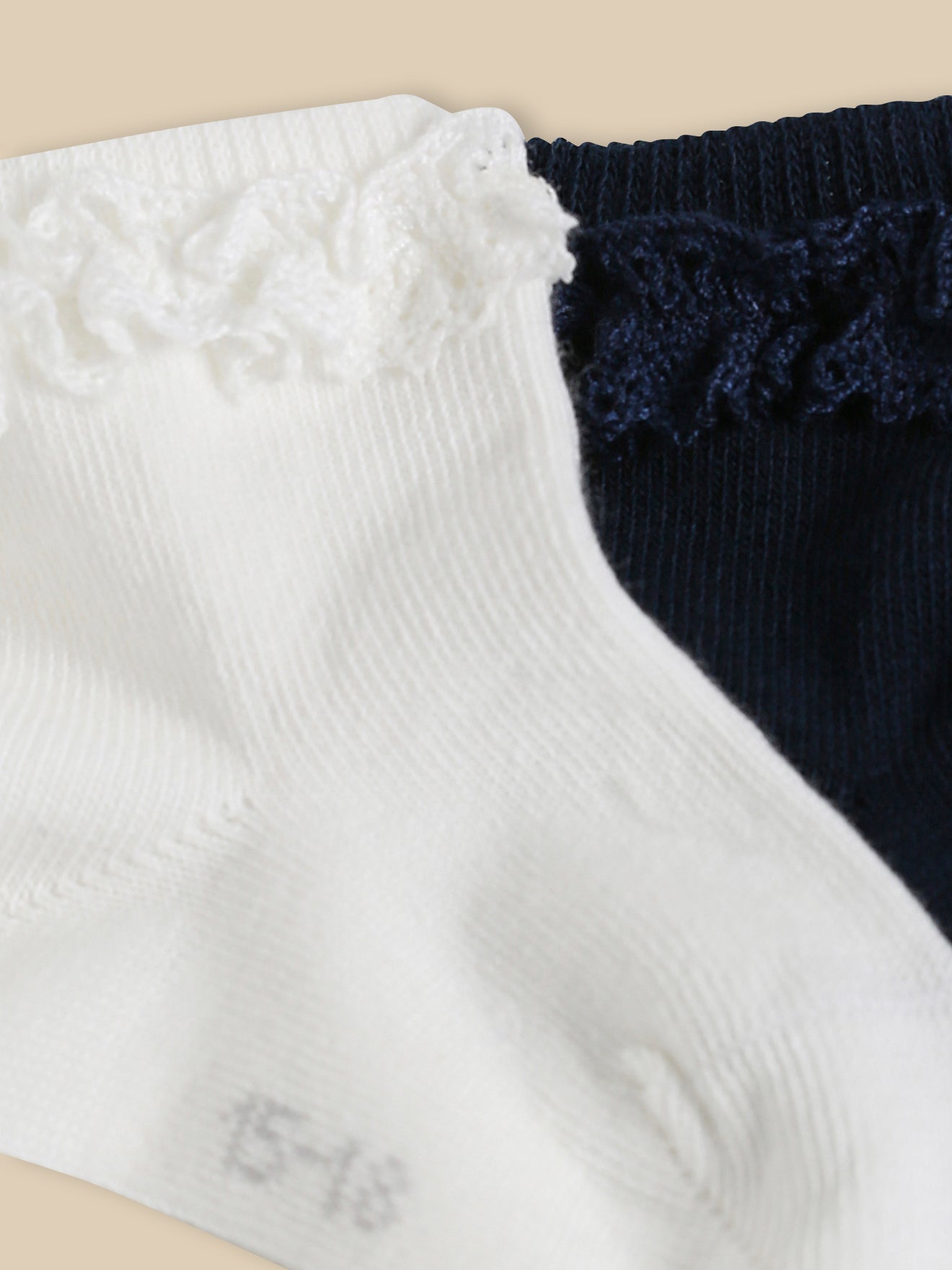 Socquettes avec dentelle bébé par lot de 2