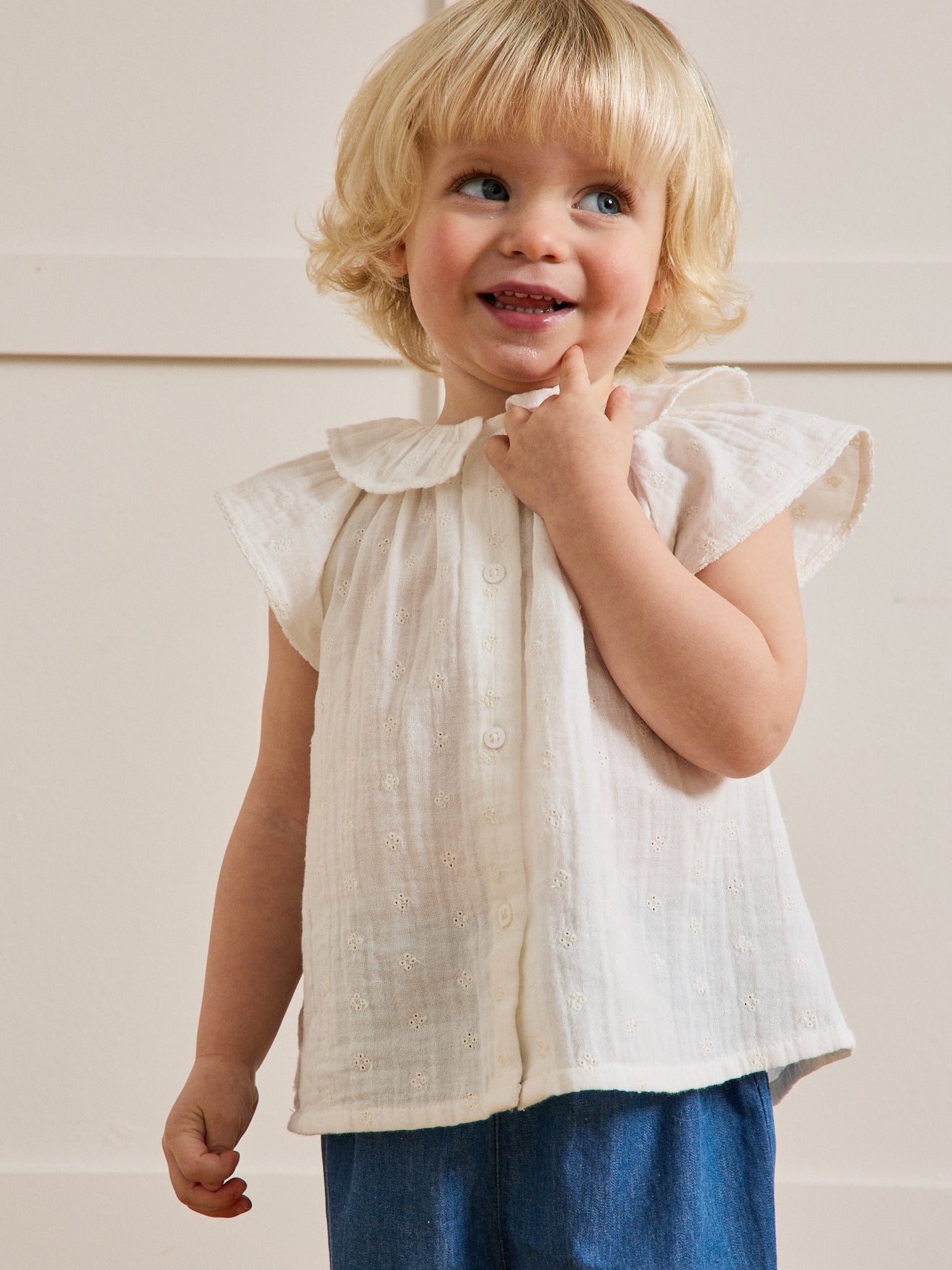 Blouse brodée en gaze de coton Bébé