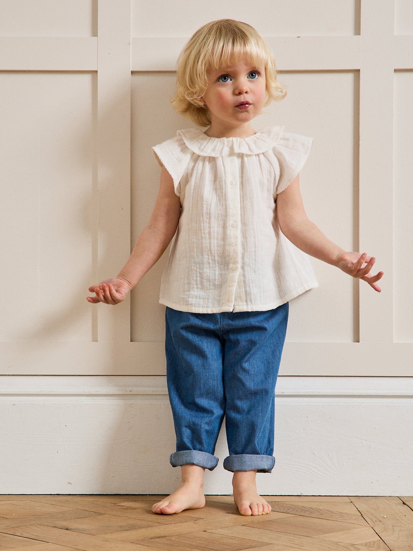 Blouse brodée en gaze de coton Bébé