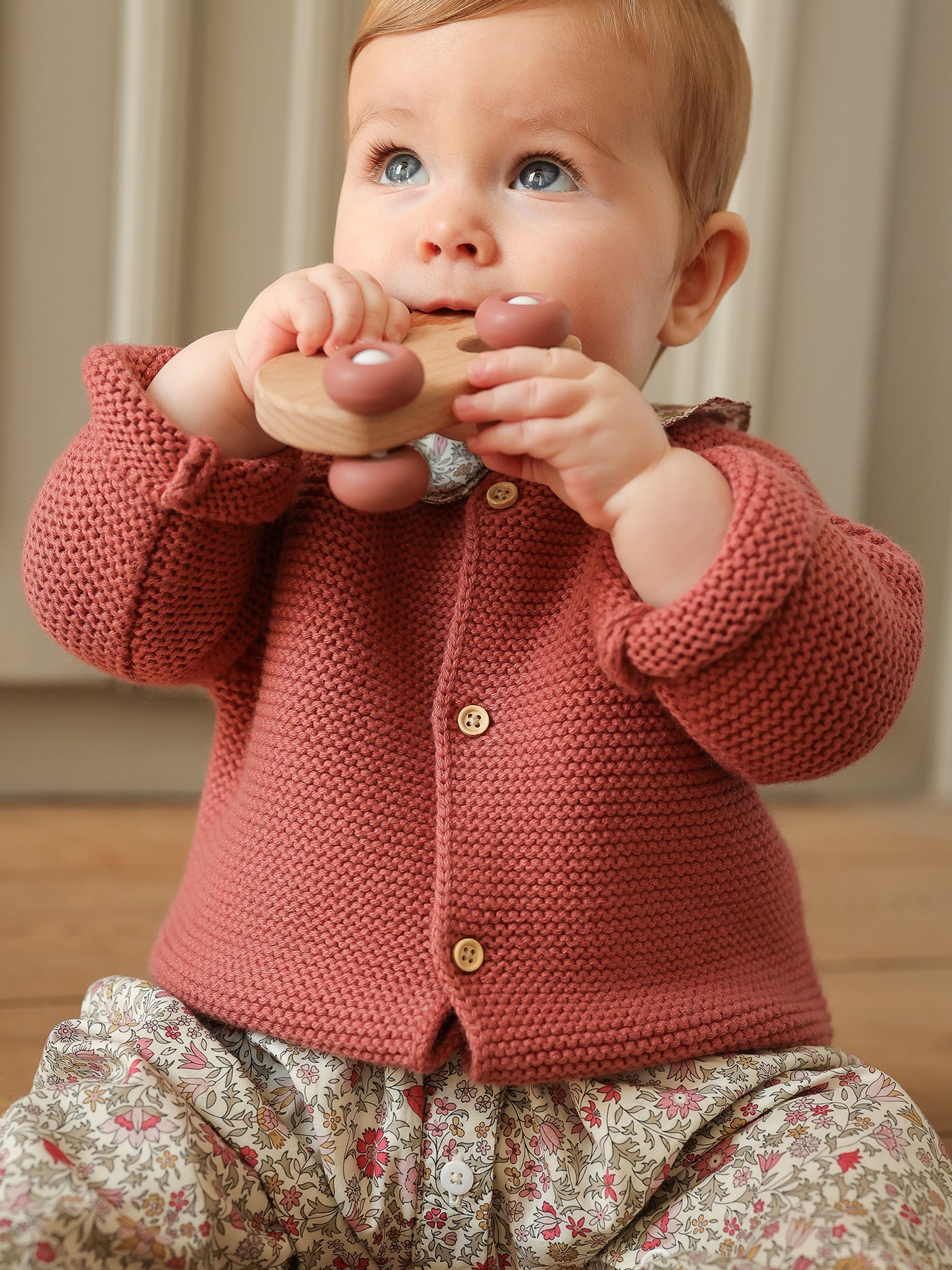 Gilet Bébé en laine et coton bio