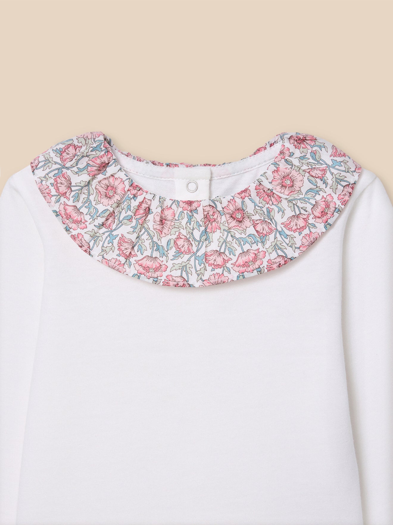 T-shirt col en tissu Liberty Bébé - Coton biologique