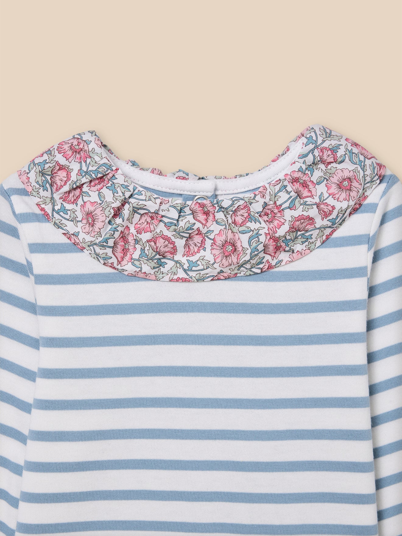T-shirt col en tissu Liberty Bébé