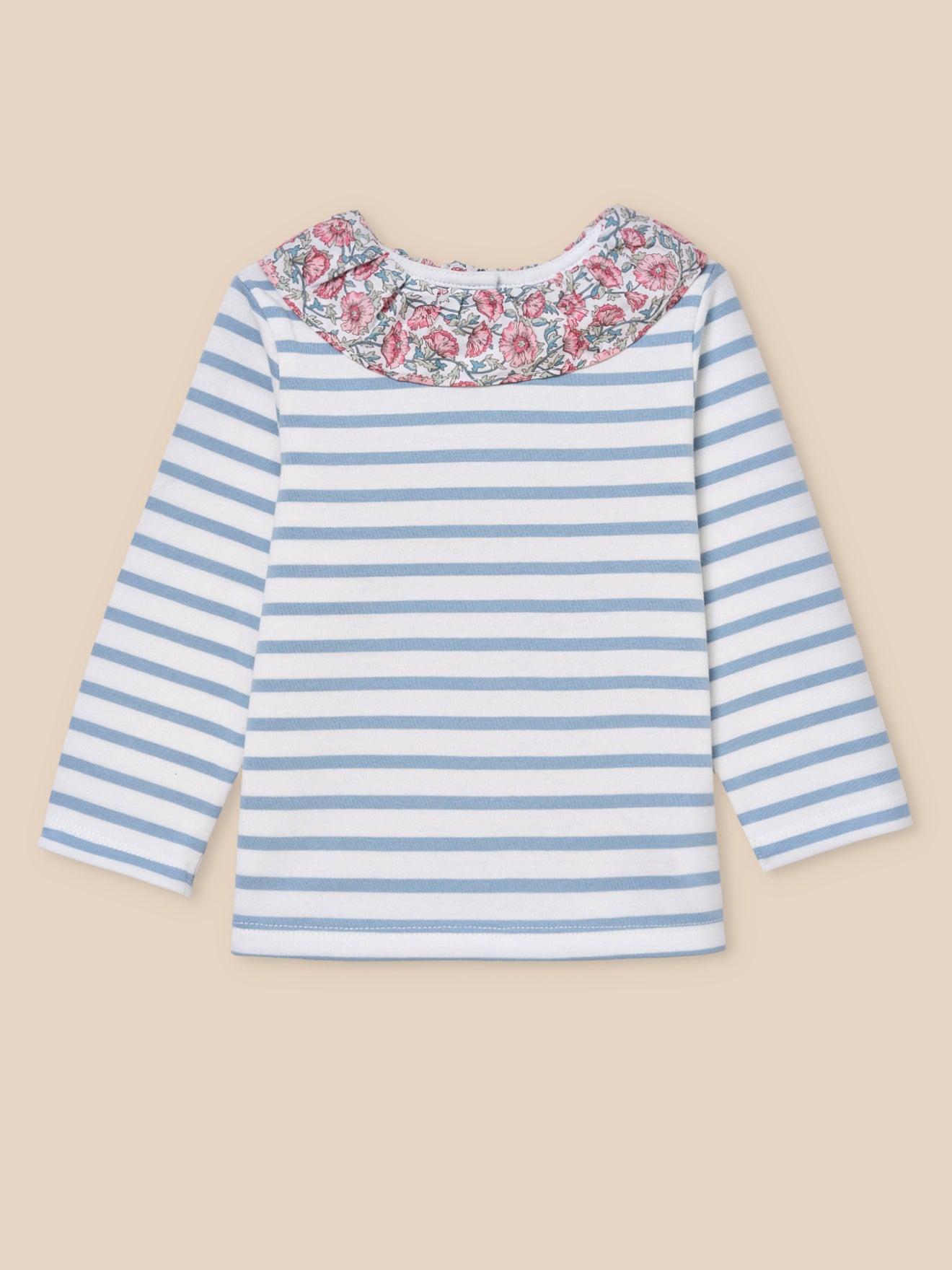 T-shirt col en tissu Liberty Bébé