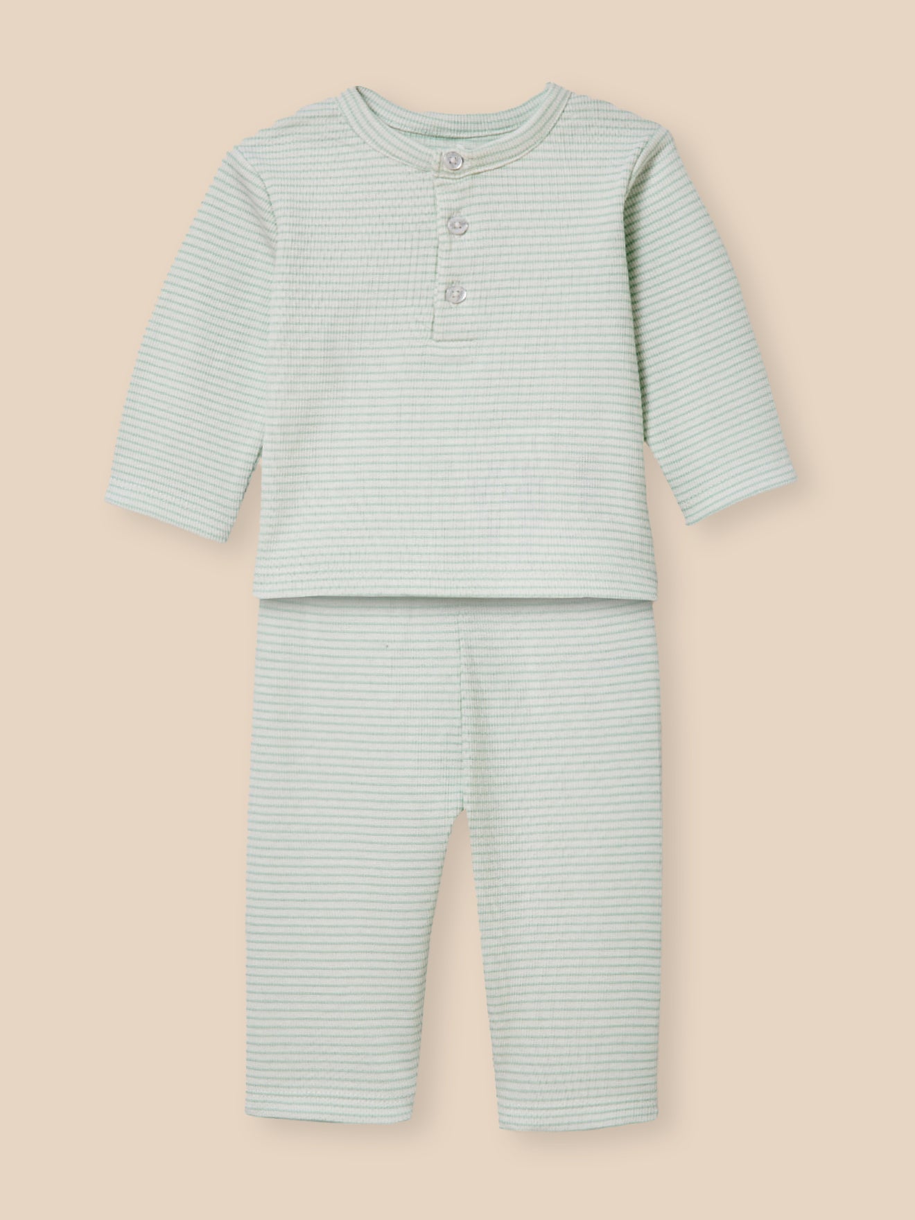 Pyjama rayé en côtes Bébé