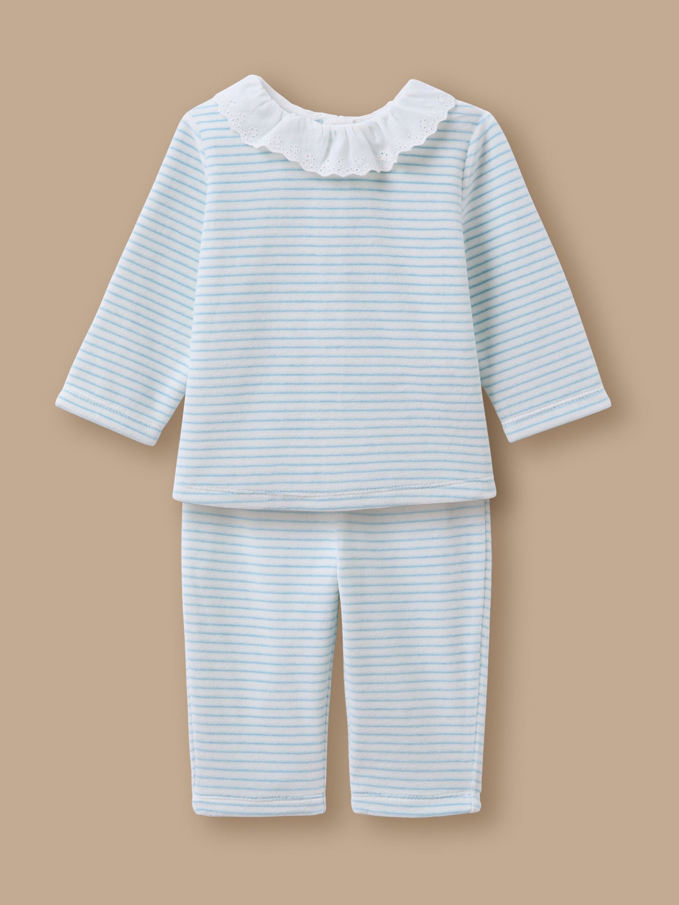 Pyjama rayé en velours Bébé