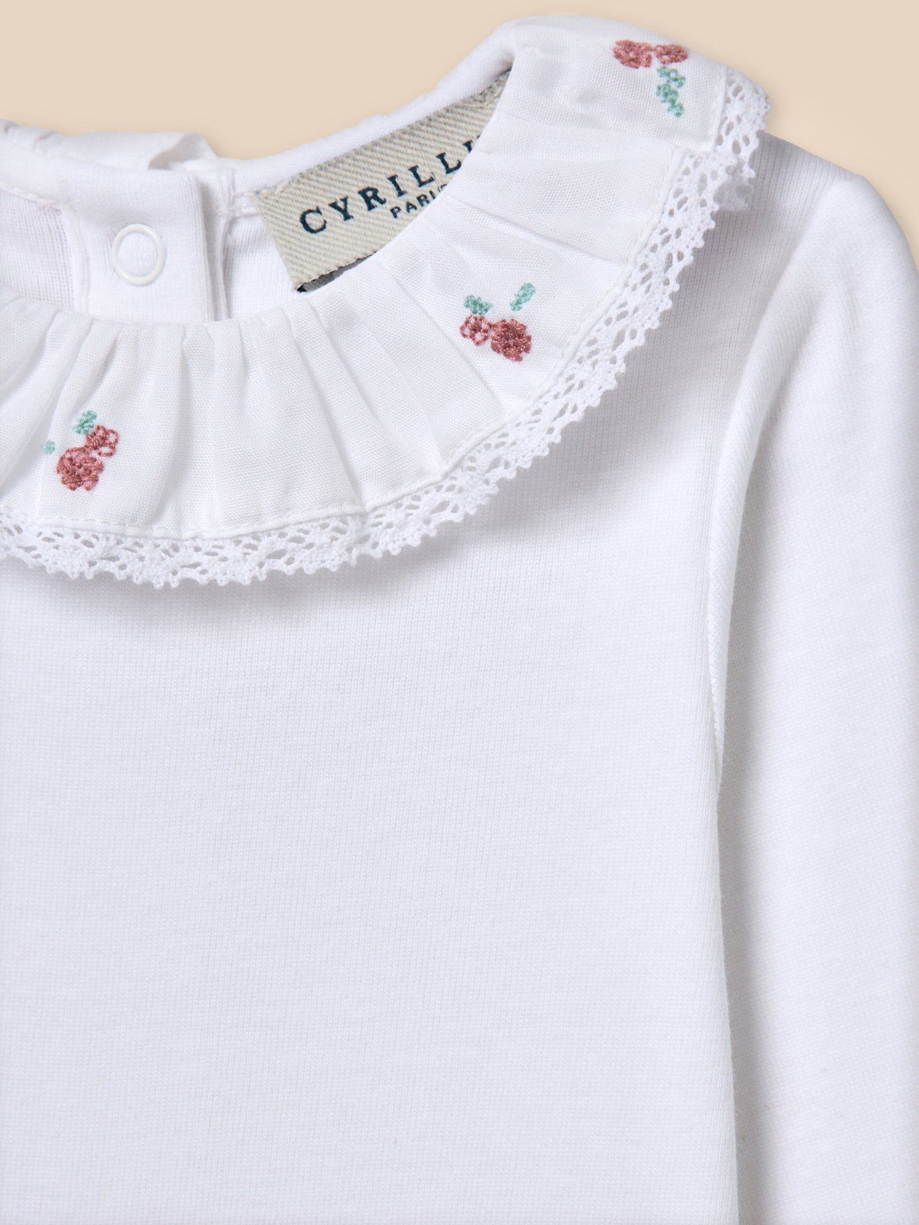 Body Bébé col en broderie anglaise - Coton biologique