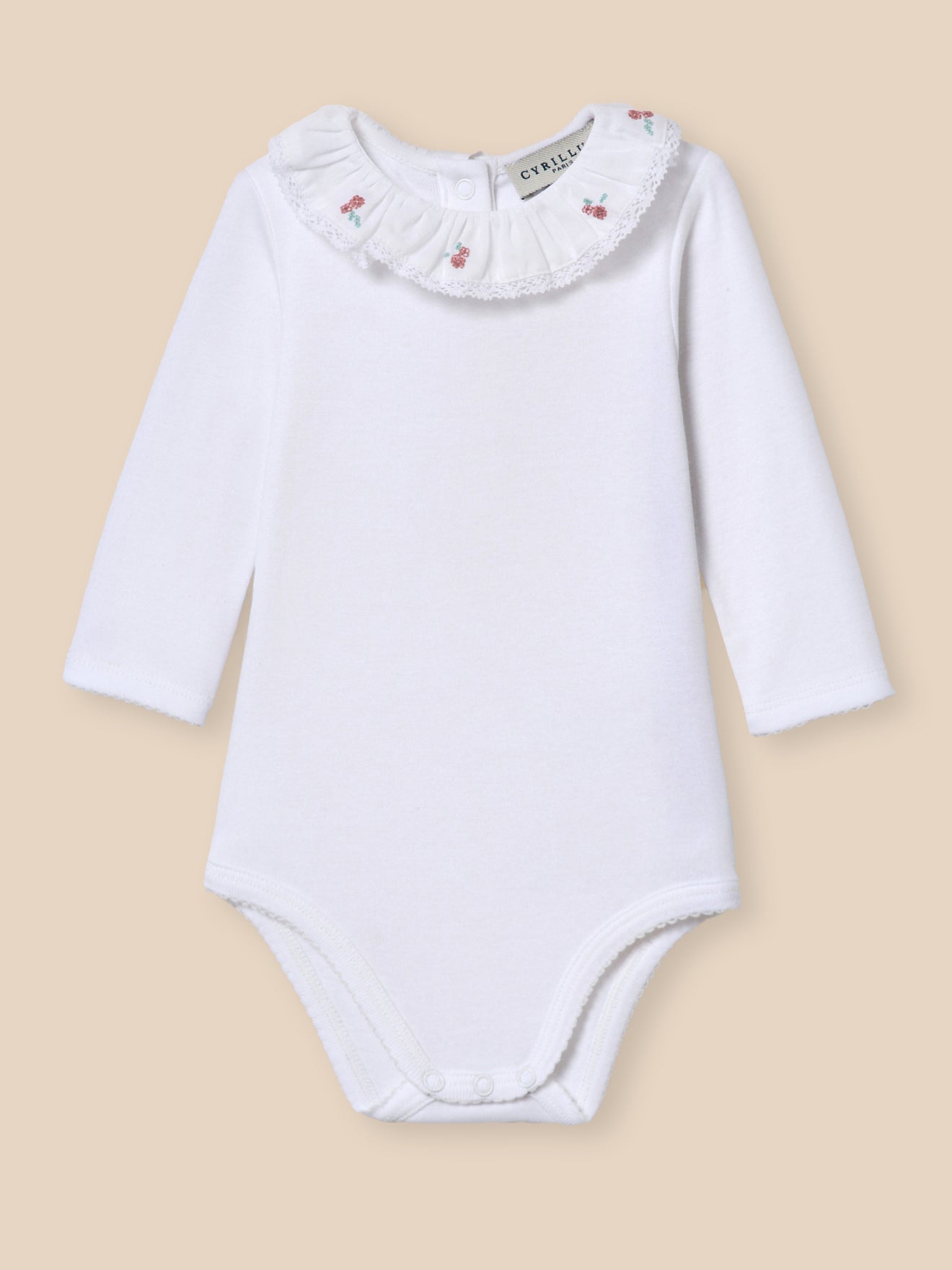 Body Bébé col en broderie anglaise - Coton biologique