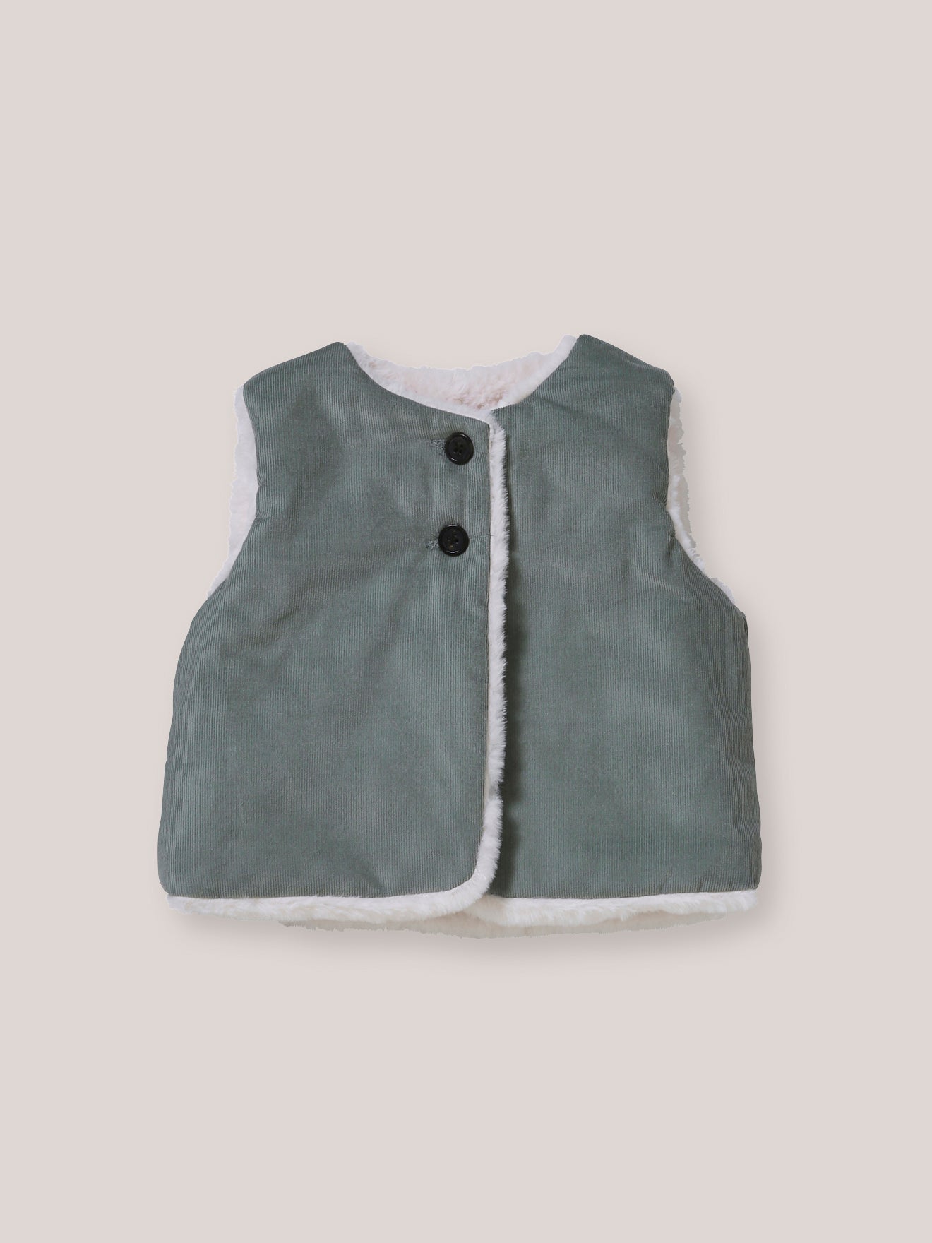 Veste réversible en imitation fourrure et velours Bébé