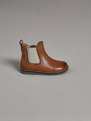 Boots Bébé festonnées en cuir