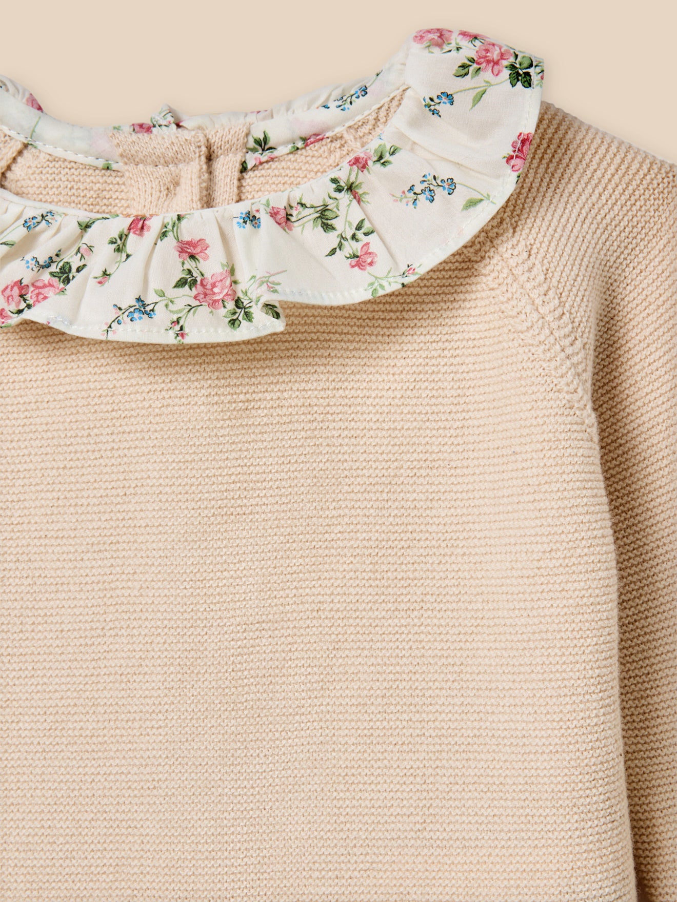 Ensemble en tricot bébé col en tissu Liberty