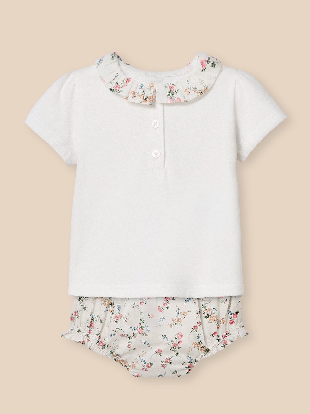 Ensemble T-shirt et bloomer en tissu liberty Bébé