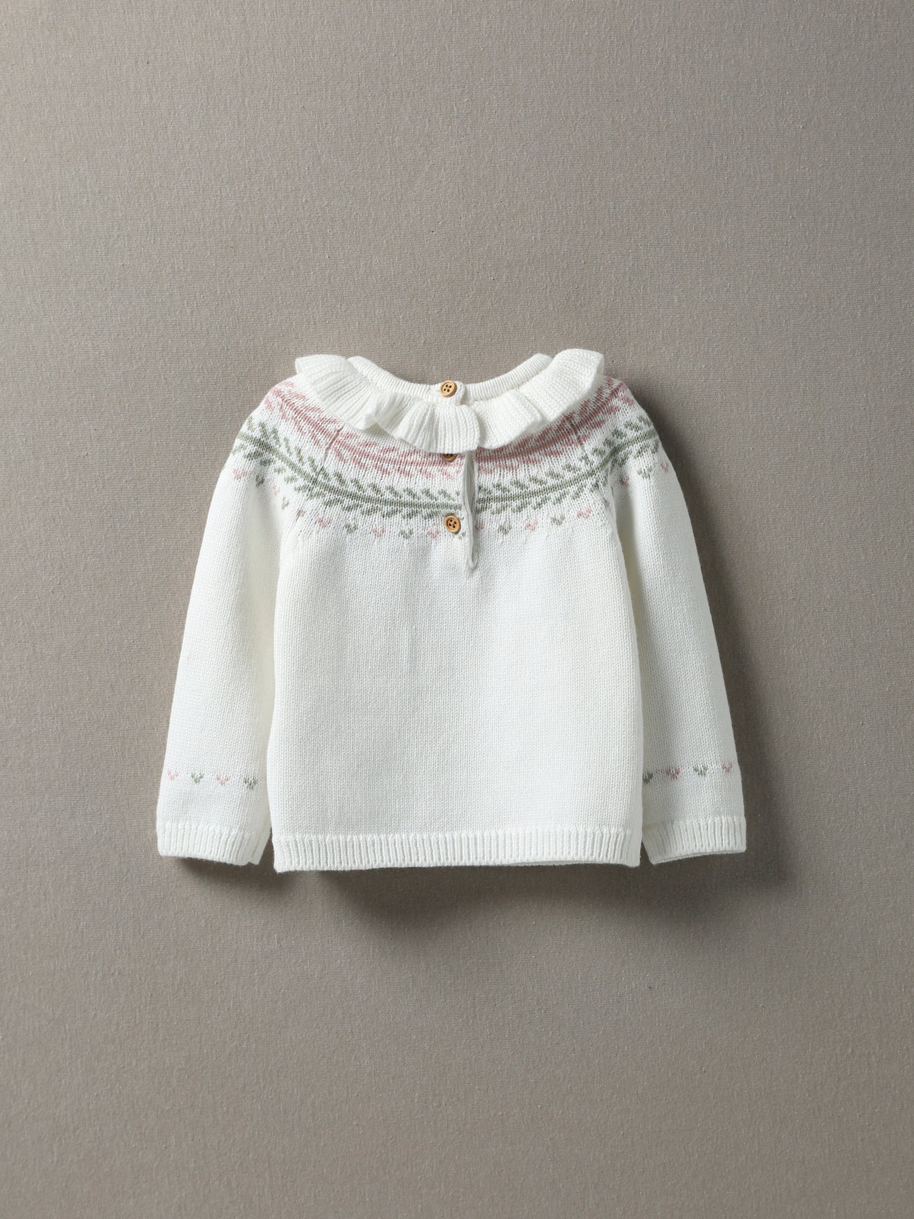 Pull Jacquard Bébé col froufrou