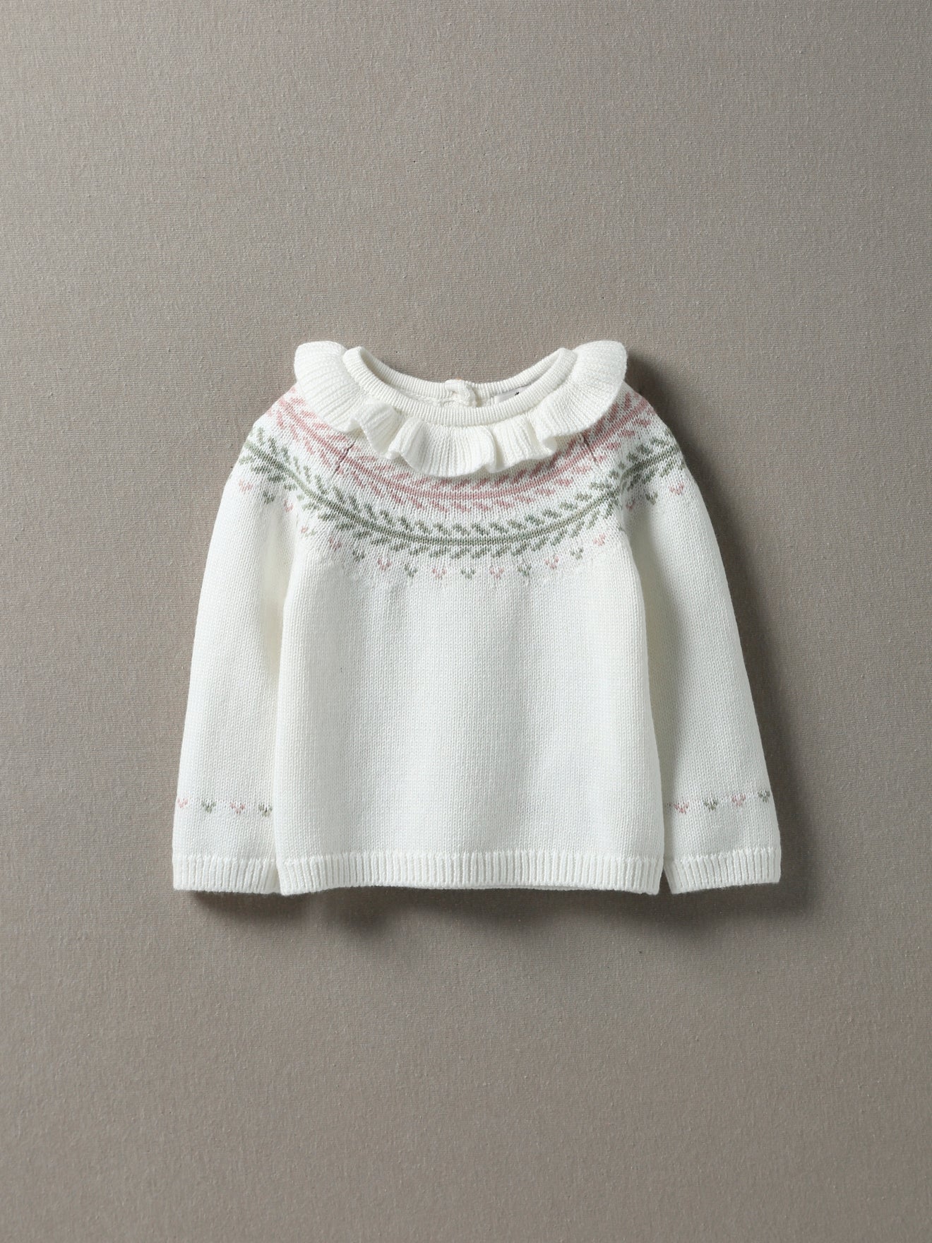 Pull Jacquard Bébé col froufrou