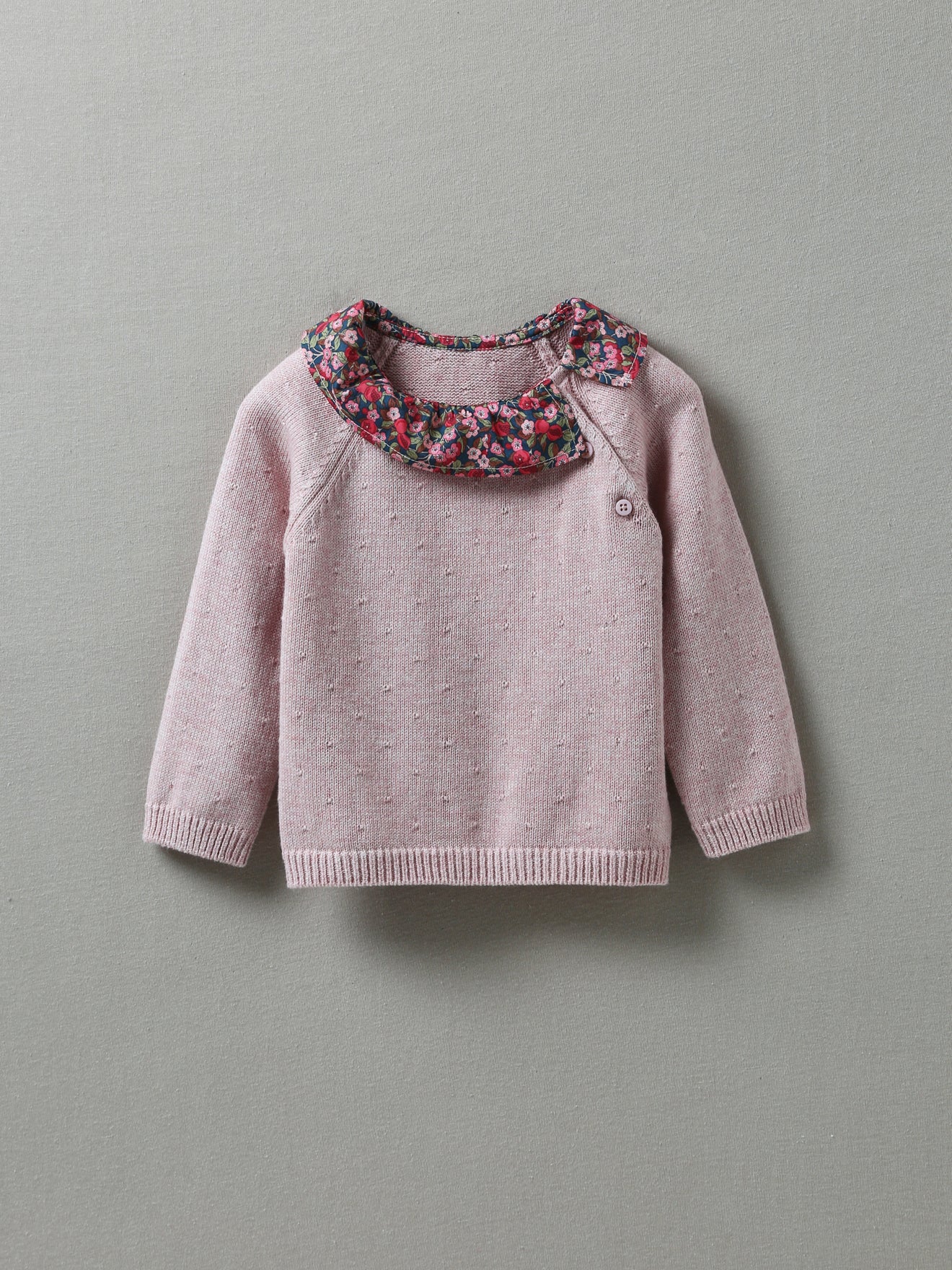 Pull Bébé col en tissu Liberty