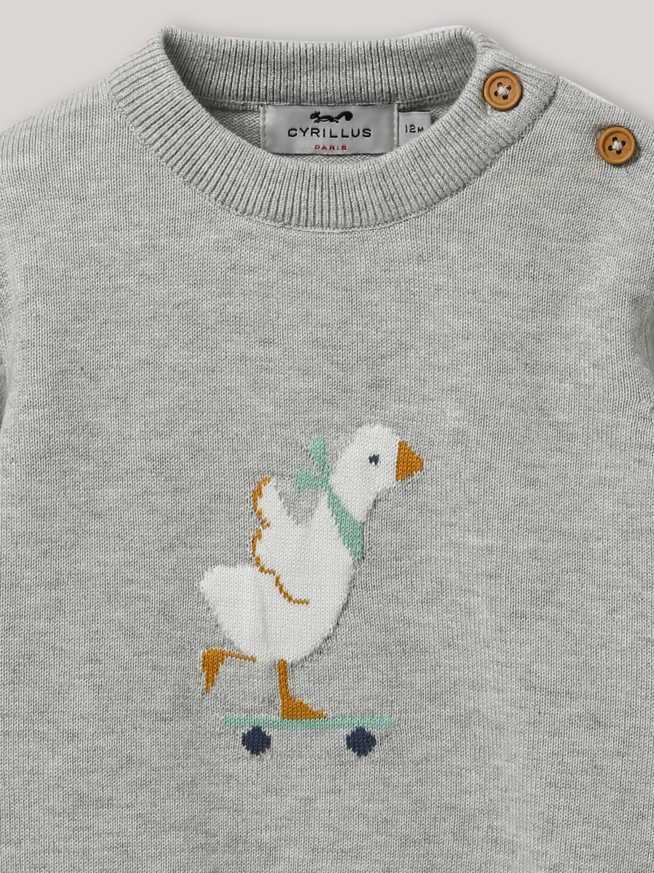 Pull "oie" bébé en coton biologique et laine