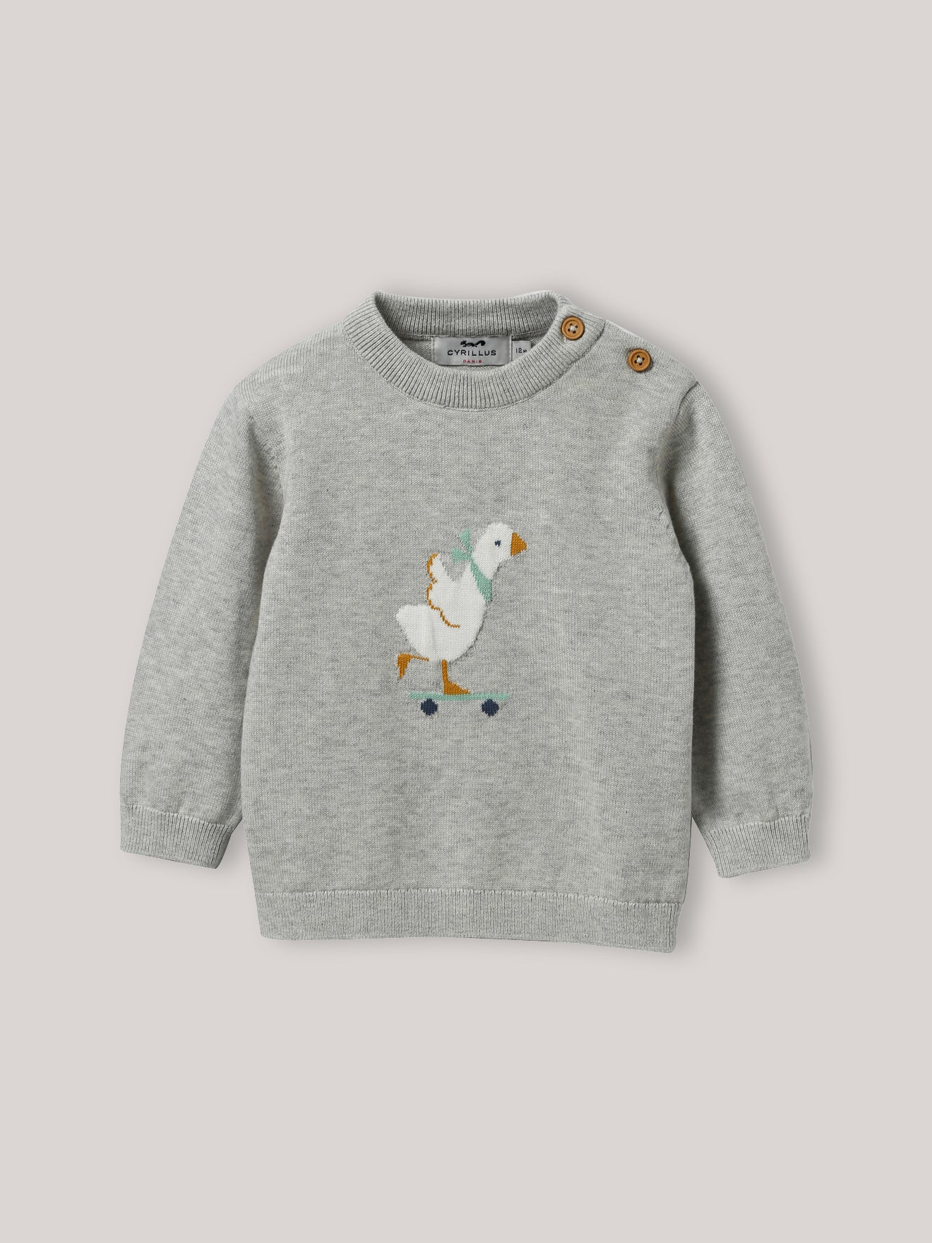 Pull "oie" bébé en coton biologique et laine