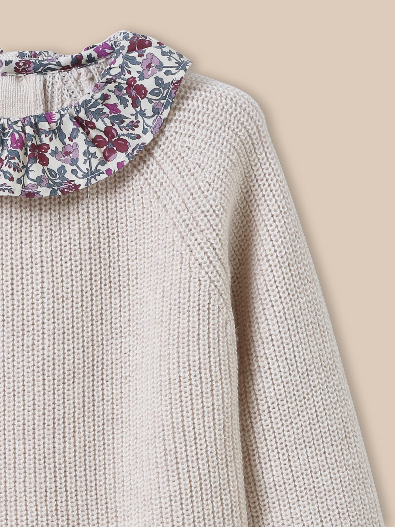 Pull col en tissu Liberty bébé