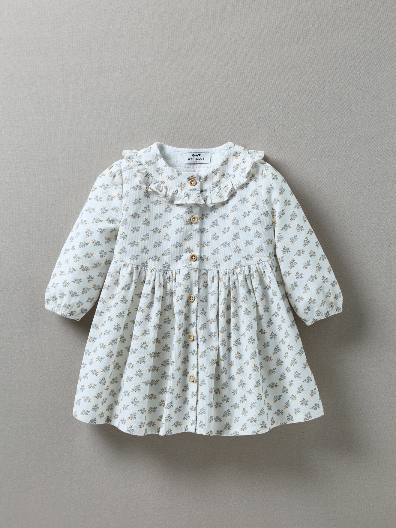 Robe bébé en velours imprimé