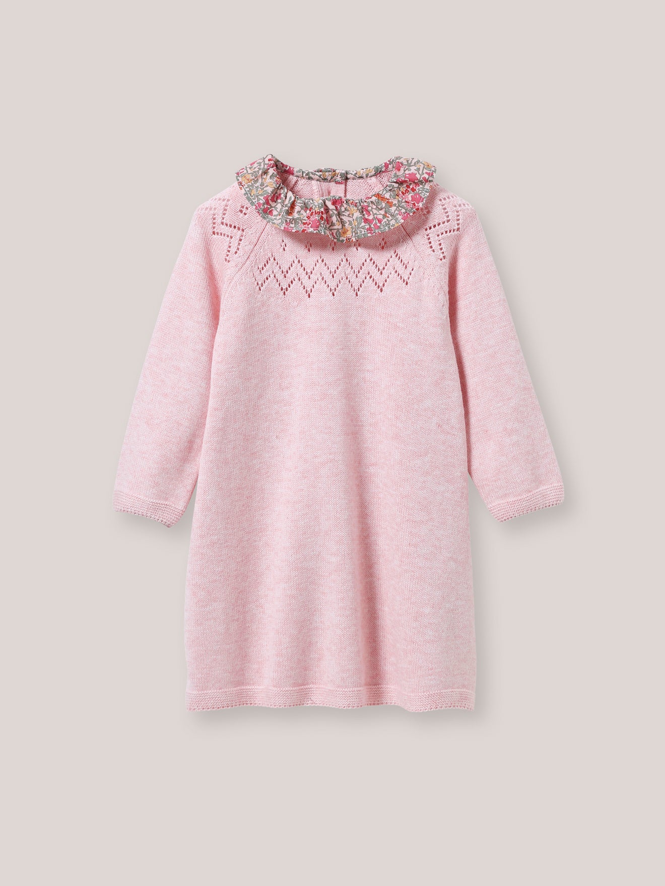 Robe en tricot col en tissu Liberty Bébé