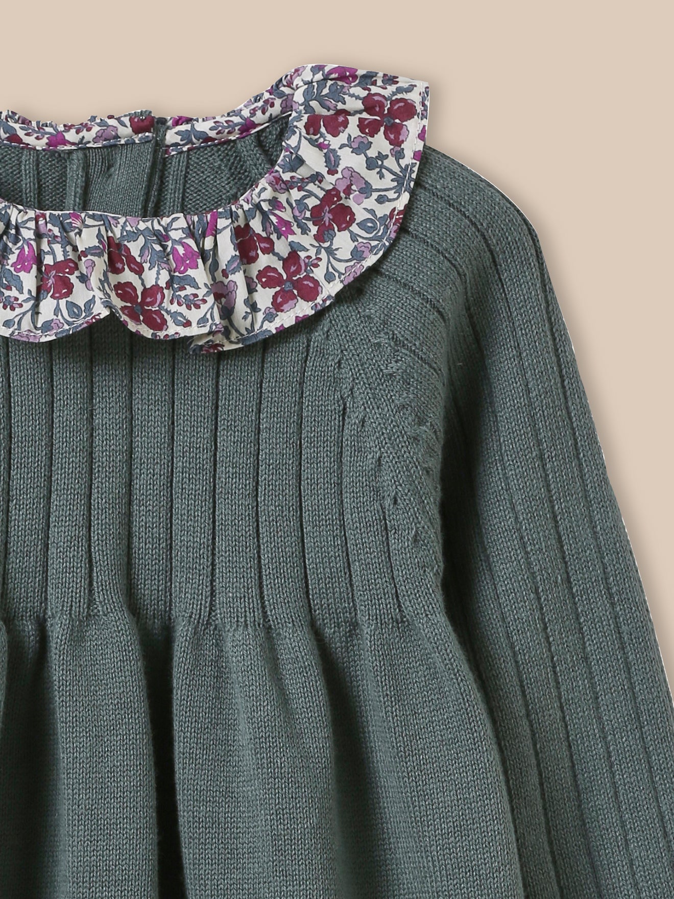 Robe en tricot col en tissu Liberty Bébé