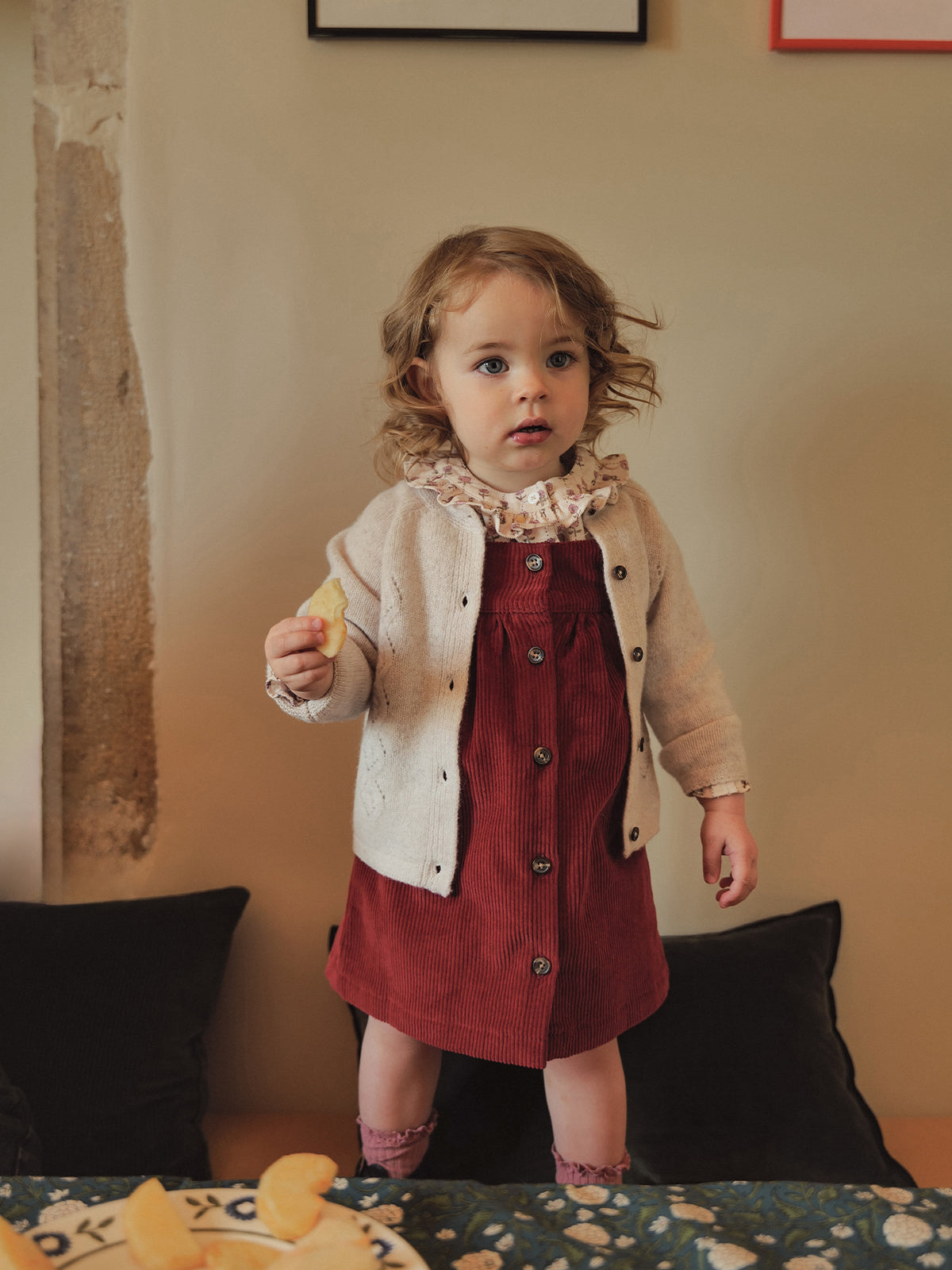 Robe tablier en velours Bébé