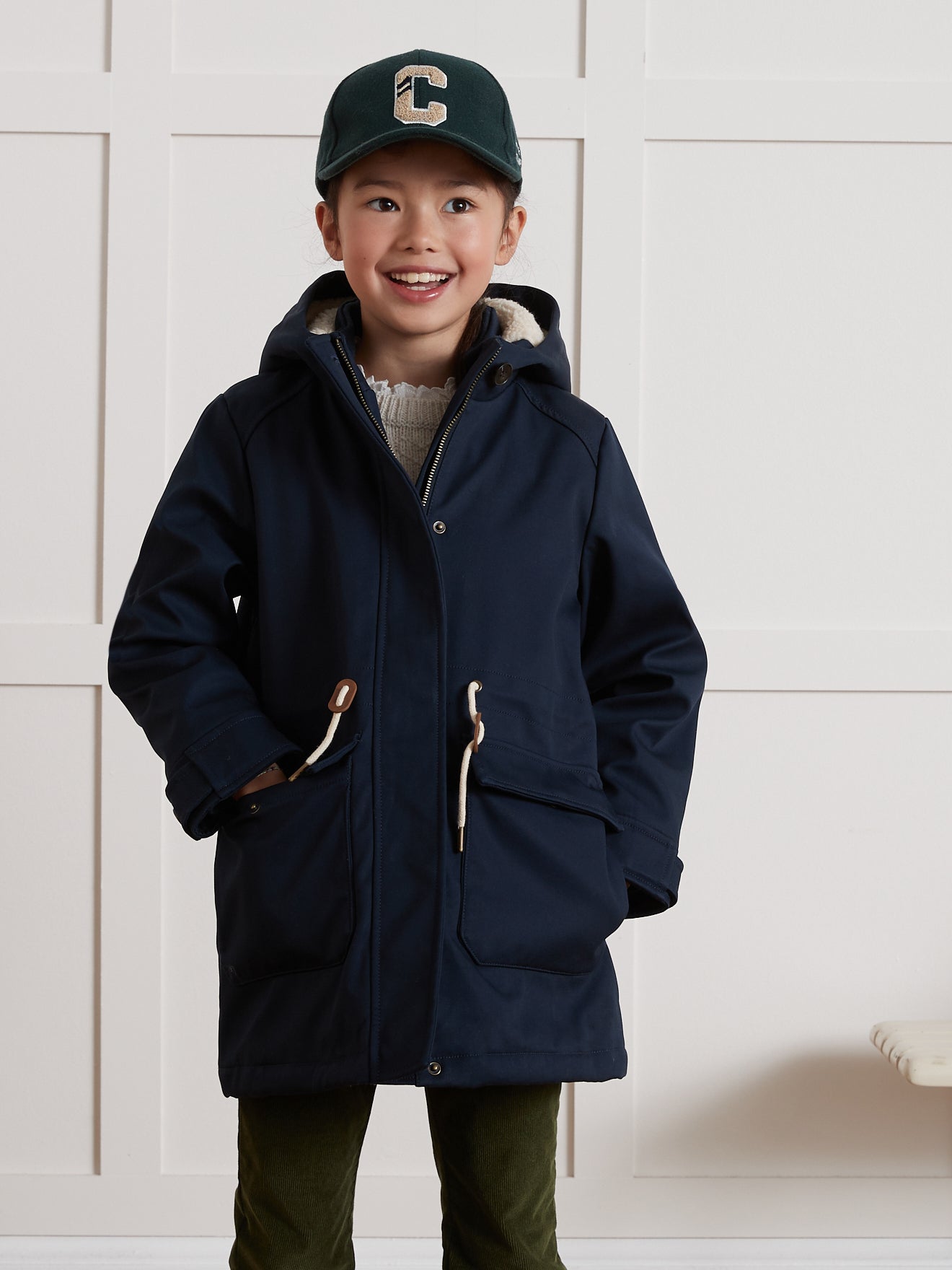 Parka nautique Fille doublée sherpa